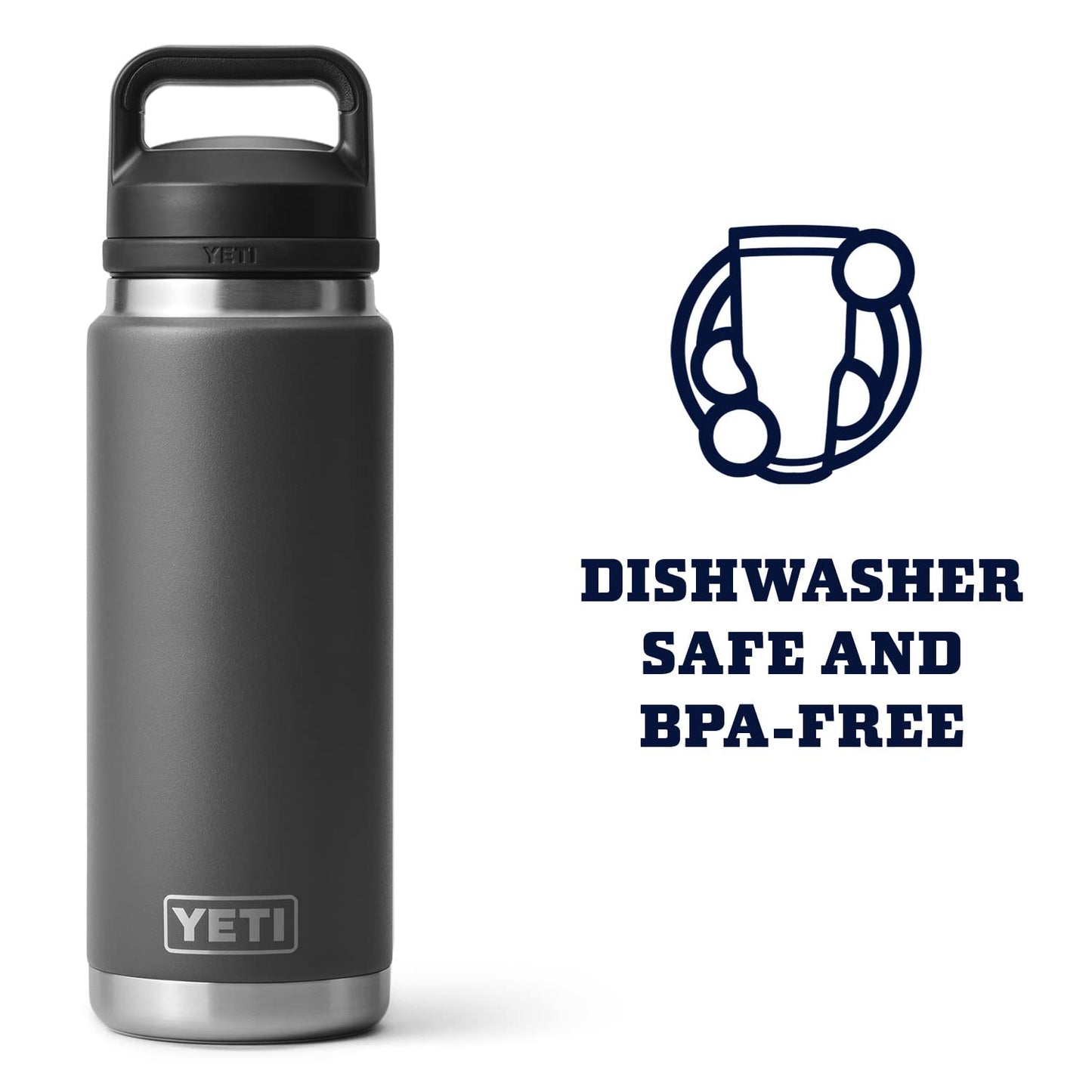 YETI Rambler 26 oz Bottle, Vacuum Insulated, Leakproof, Stainless Steel with Chug Cap