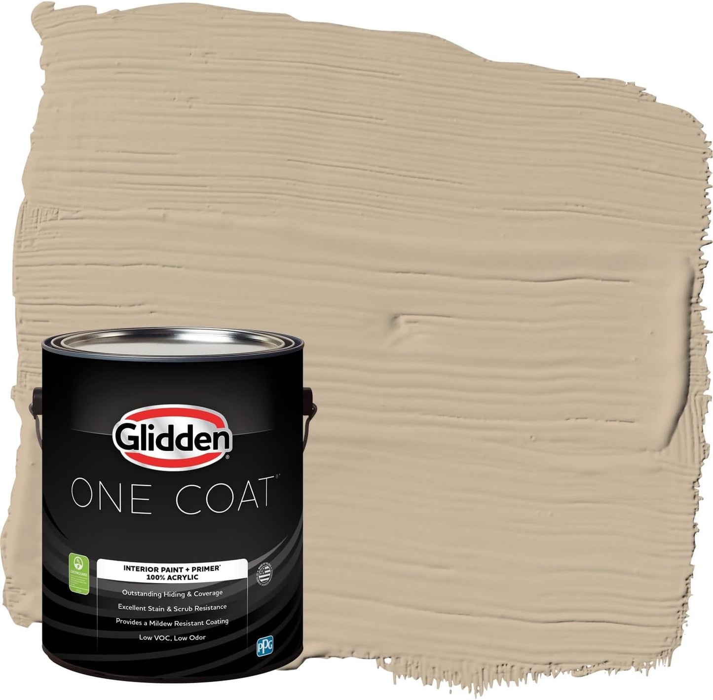 Glidden Interior Paint + Primer: Beige/Toasted Almond, One Coat, Semi-Gloss, 1-Quart