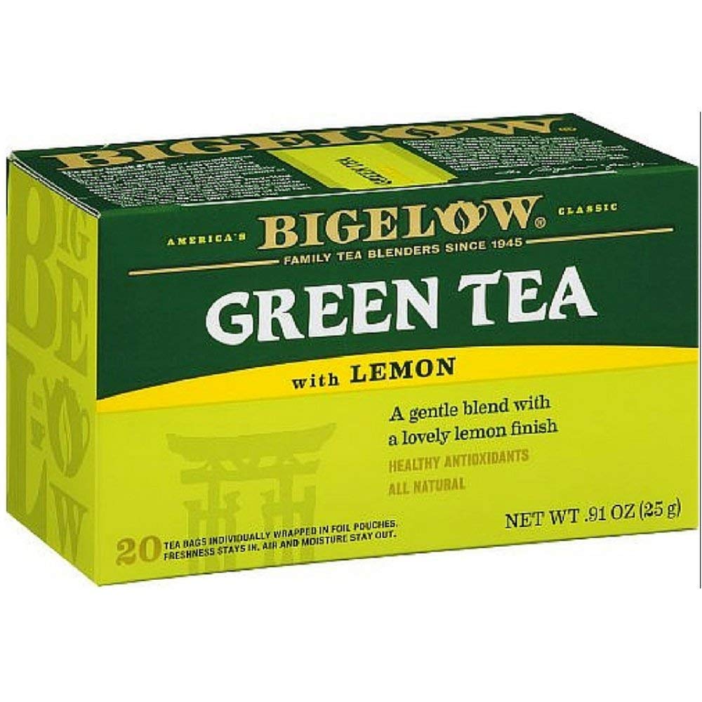 Bigelow Tea Green Tea Variety Pack, Classic Green Tea, Lemon, Pomegranate, Mint, Peach and Constant Comment Flavors, 20 Count Box (Pack of 6), 120 Total Tea Bags
