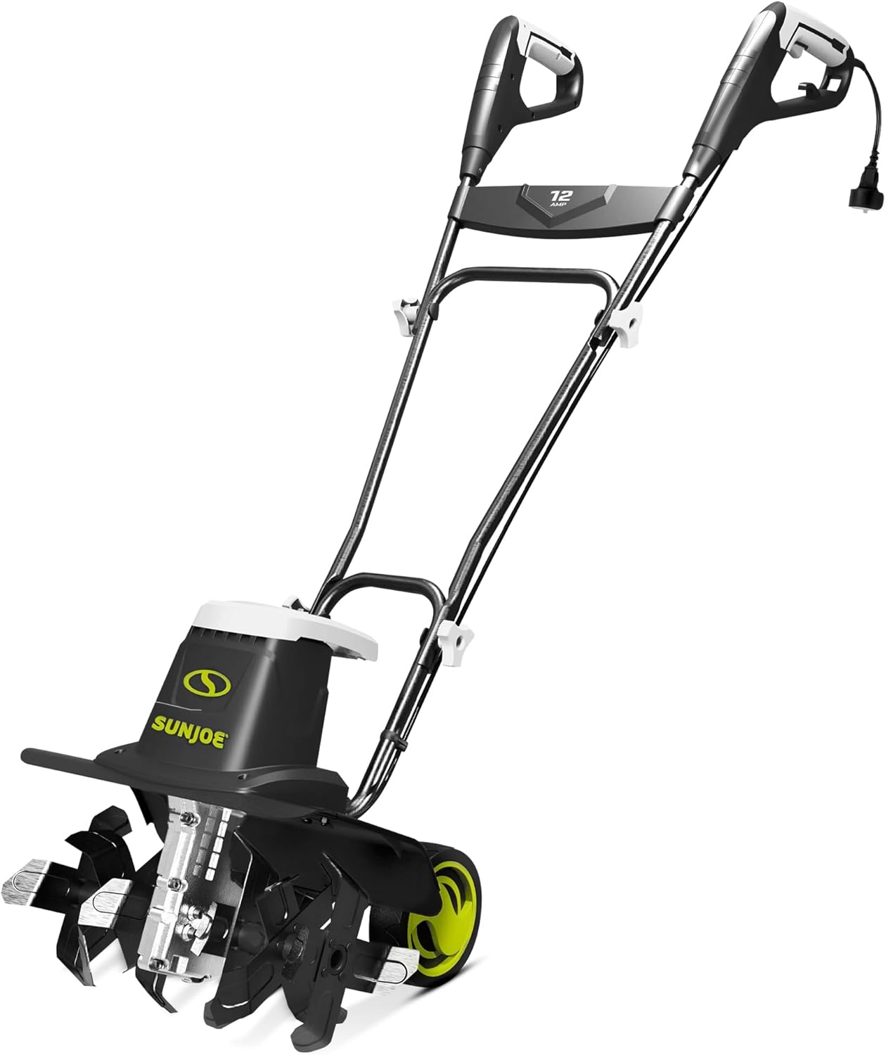 Sun Joe Electric Corded Garden Tiller & Cultivator, Steel Tines, 13.5 Amp, 16 Inch, Black - Heavy Duty Gardening Machine Equipment for Lawn, Yard, & Grass