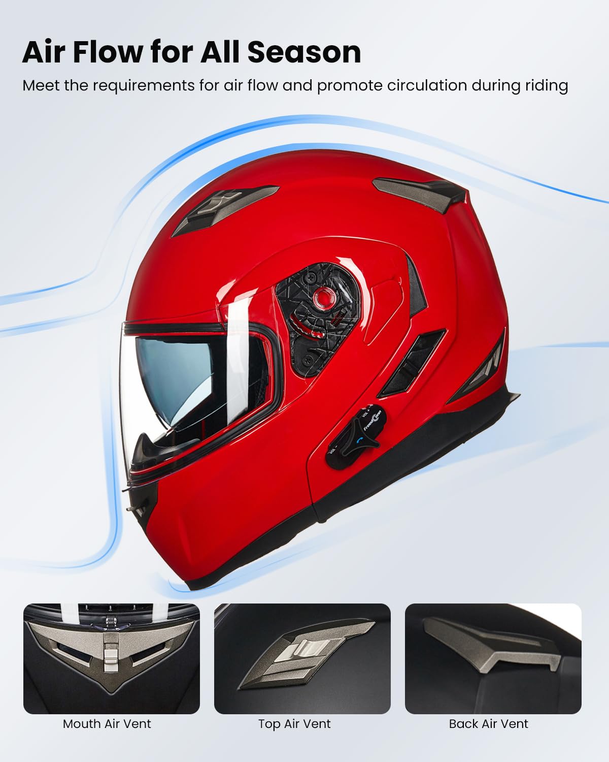 ILM Bluetooth Integrated Modular Flip up Full Face Motorcycle Helmet Sun Shield Mp3 Intercom Model 953/953 PRO
