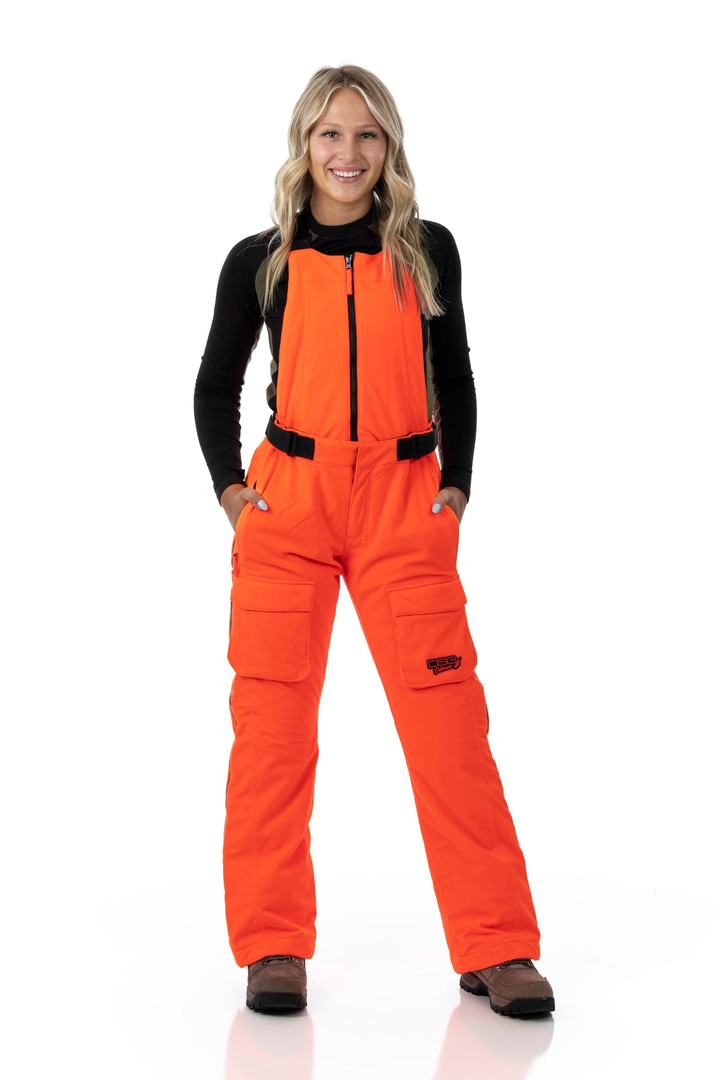 DOING SOMETHING GREAT Kylie 5.0 Camouflage Drop Seat Hunting Bibs for Women, DWR Waterproof, Thin Profile 120g Insulated