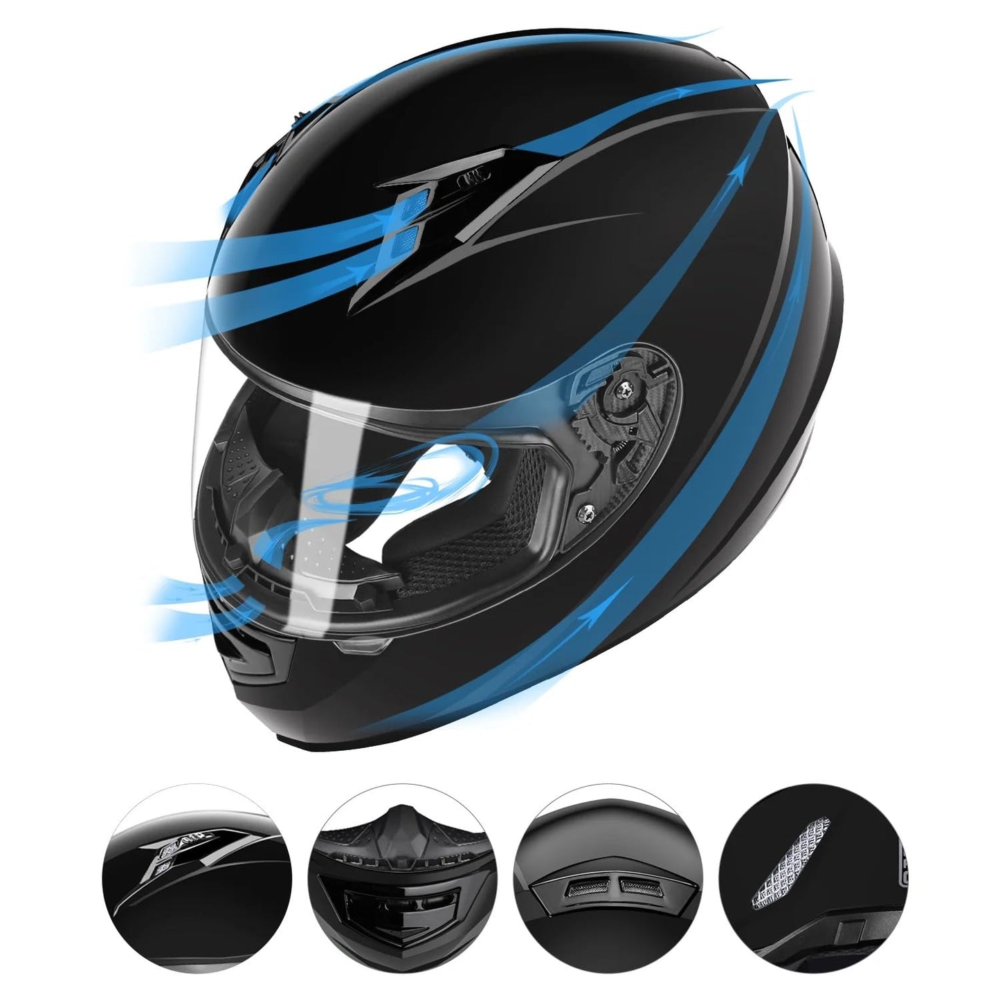 GLX GX11 Compact Motorcycle Helmet - Camo, Large - Full Face w/ Tinted Visor, DOT Approved