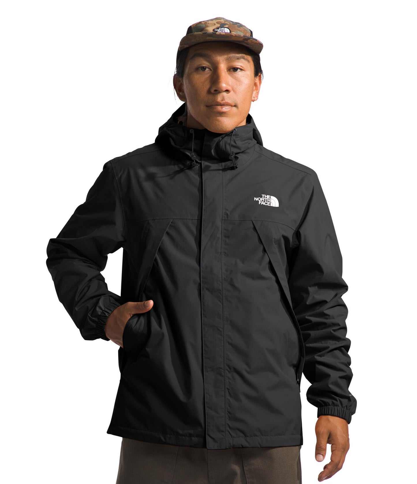THE NORTH FACE Men's Antora Waterproof Jacket (Standard & Big Size) | Windproof & Waterproof Rain Coat, Adjustable 3-Piece Hood, TNF Black-NPF, X-Large