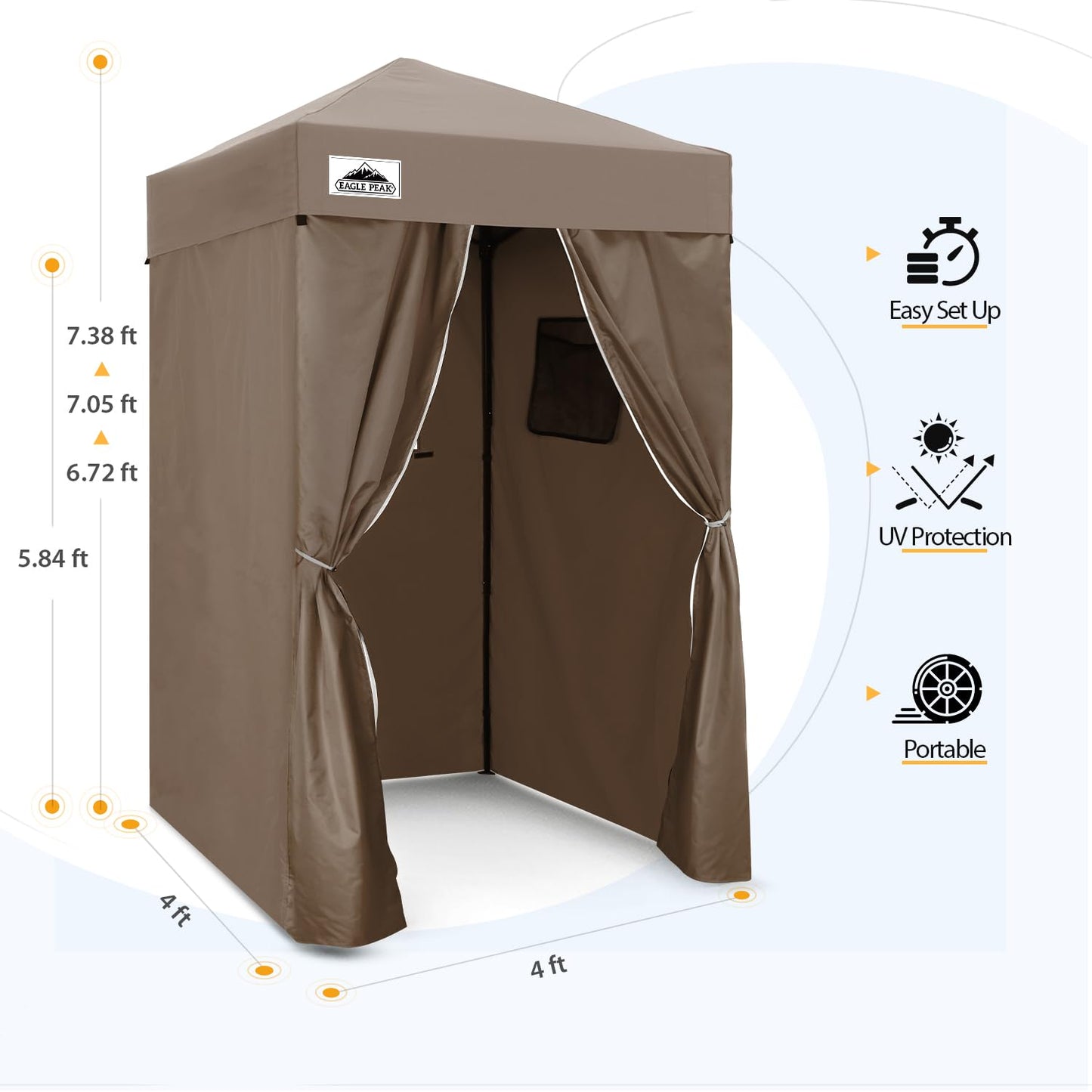 EAGLE PEAK Flex Compact 4x4 Pop-up Canopy Changing Room, Portable Dressing Room, Privacy Changing Tent for Indoor Fashion Photoshoots, Camping, or Pool, Purple