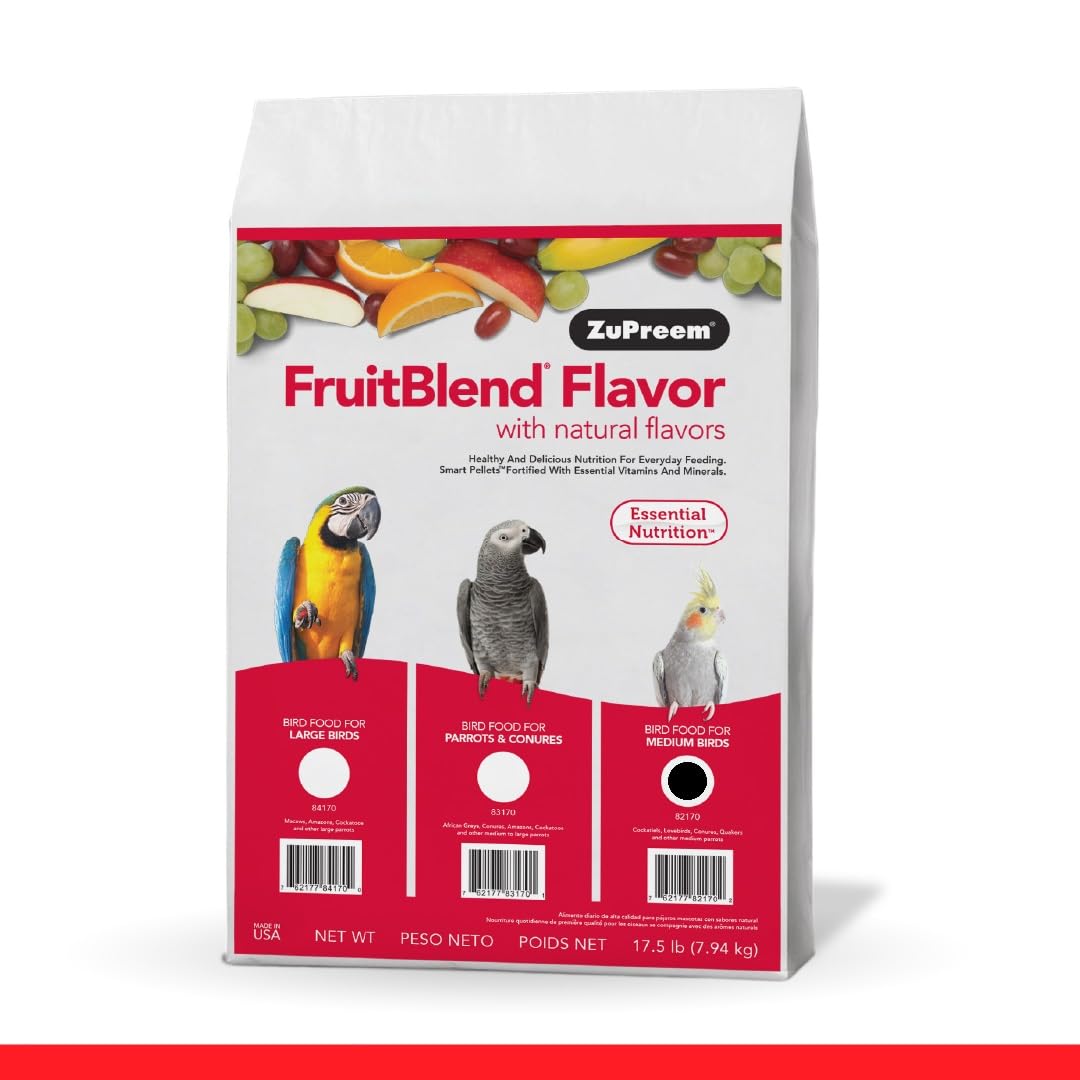 ZuPreem Sensible Seed Bird Food, Cockatiel, Lovebird, Quaker, Small Conure, Seed and Pellet Blend for Medium Birds, Food Mixer Topper, Enriching Variety, Made in the USA, (M, 2 lbs)