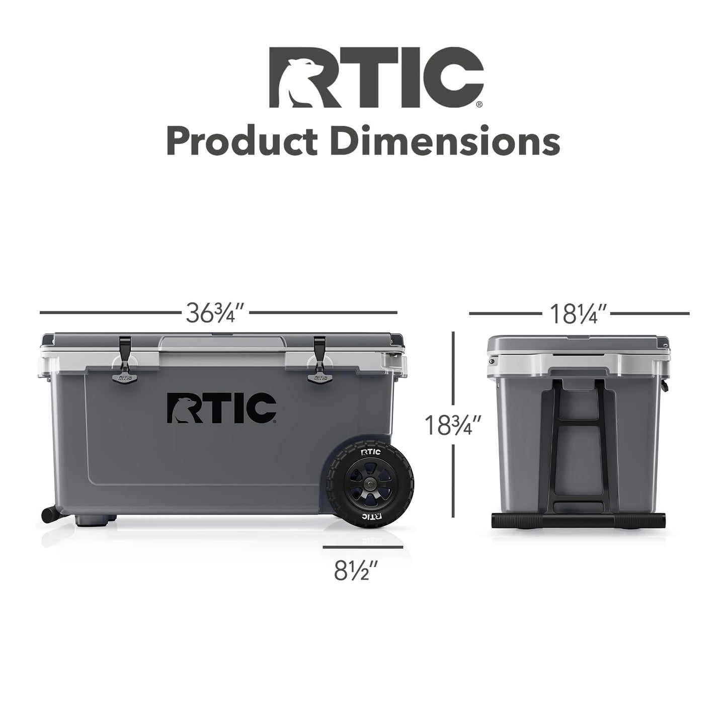 RTIC 72 Quart Ultra-Light Wheeled Cooler Hard Insulated Portable Ice Chest Box for Beach, Drink, Beverage, Camping, Picnic, Fishing, Boat, Barbecue, 30% Lighter Than Rotomolded Coolers