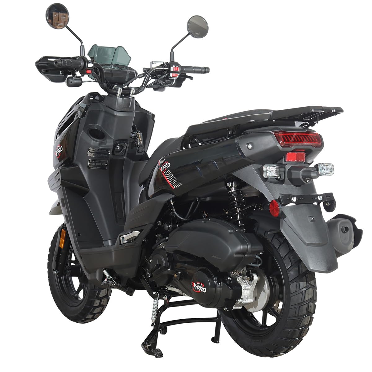 X-PRO Tank 200 Gas Moped Adult Gas Street Moped with 12" Wheels! LED Headlight!
