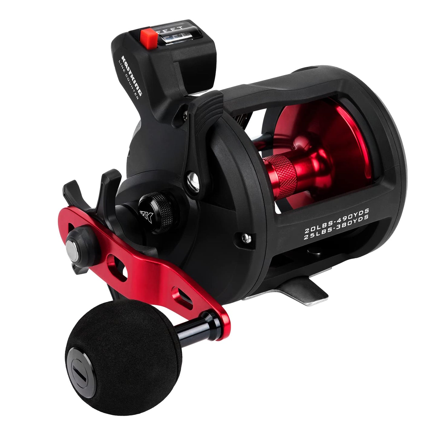 KastKing ReKon Round Baitcasting Fishing Reel, Saltwater Inshore Surf Trolling Reel, Up to 30LBS Powerful Max Drag, Conventional Reel for Catfish, Musky, Bass, Durable Graphite Frame for Saltwater