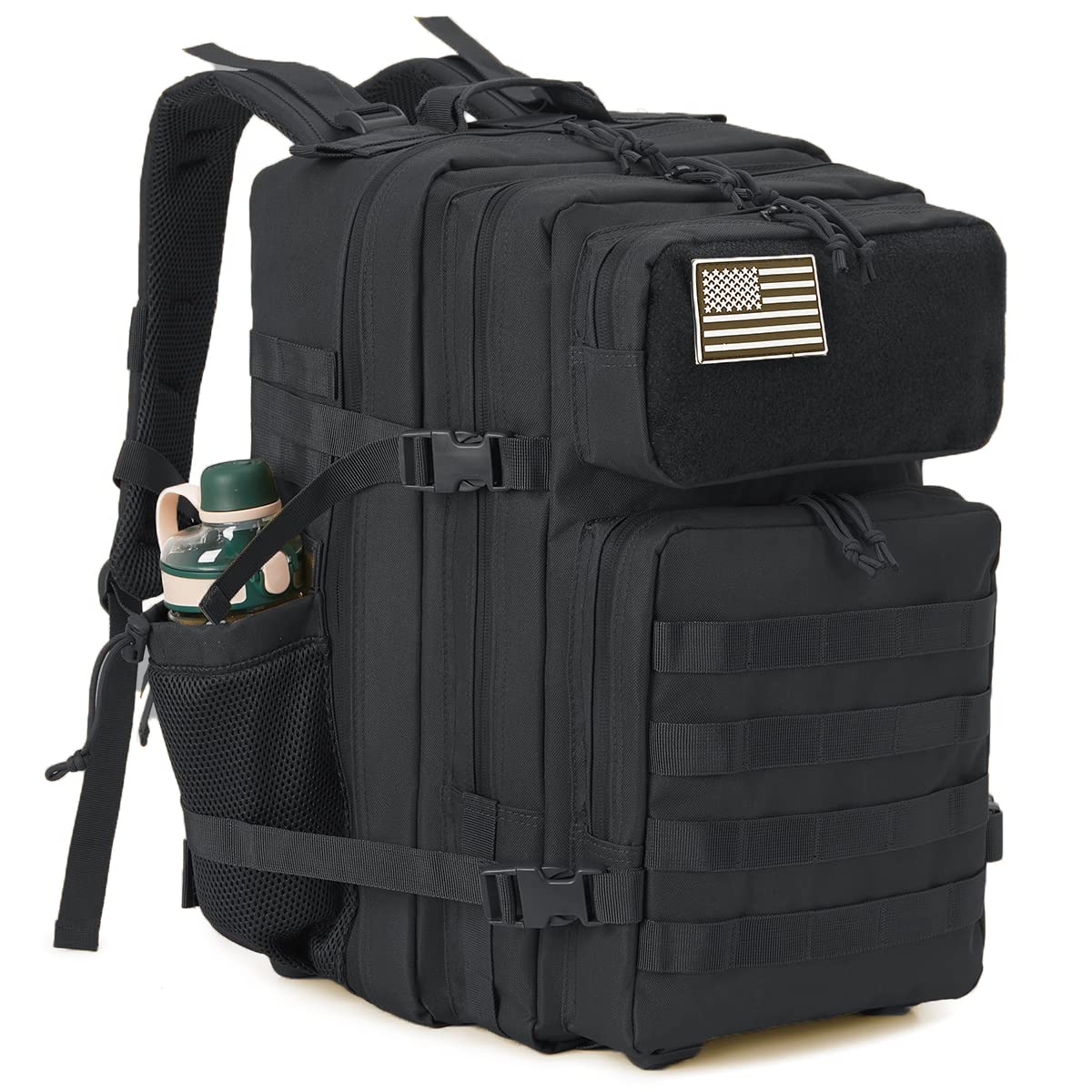 QT&QY 25L/35L/45L Military Tactical Backpack For Men Molle Daypack 3 Day Bug Out Bag Hiking Rucksack With Bottle Holder