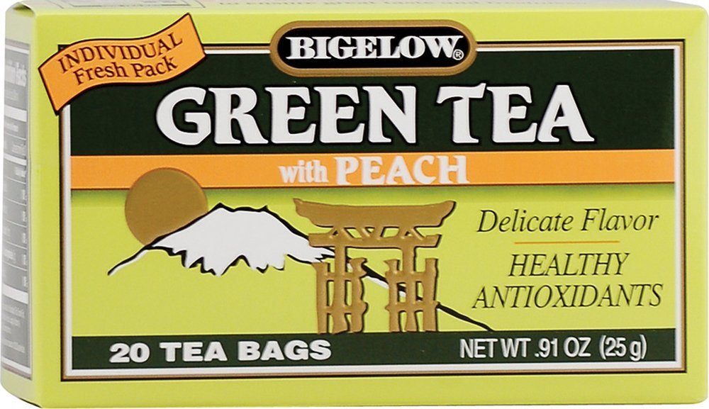 Bigelow Tea Green Tea Variety Pack, Classic Green Tea, Lemon, Pomegranate, Mint, Peach and Constant Comment Flavors, 20 Count Box (Pack of 6), 120 Total Tea Bags