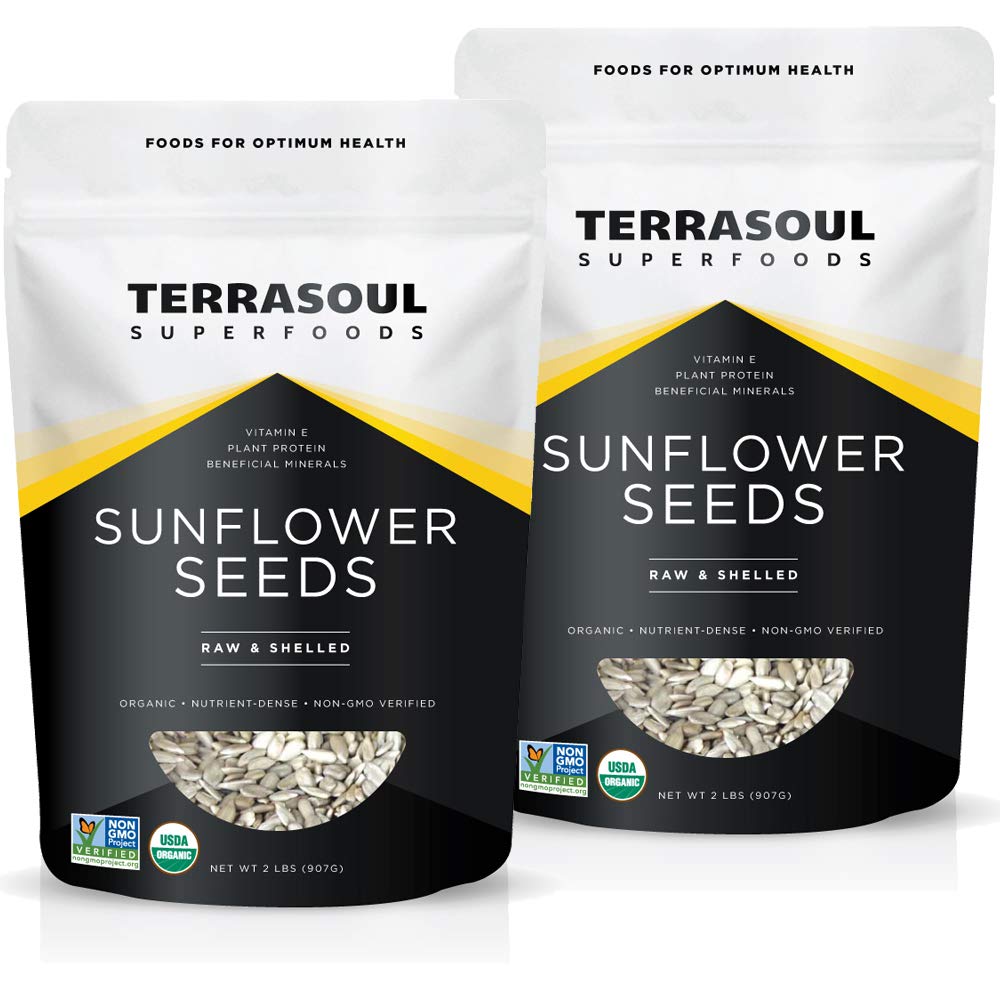 Terrasoul Superfoods Organic Hulled Sunflower Seeds, 2 Pounds