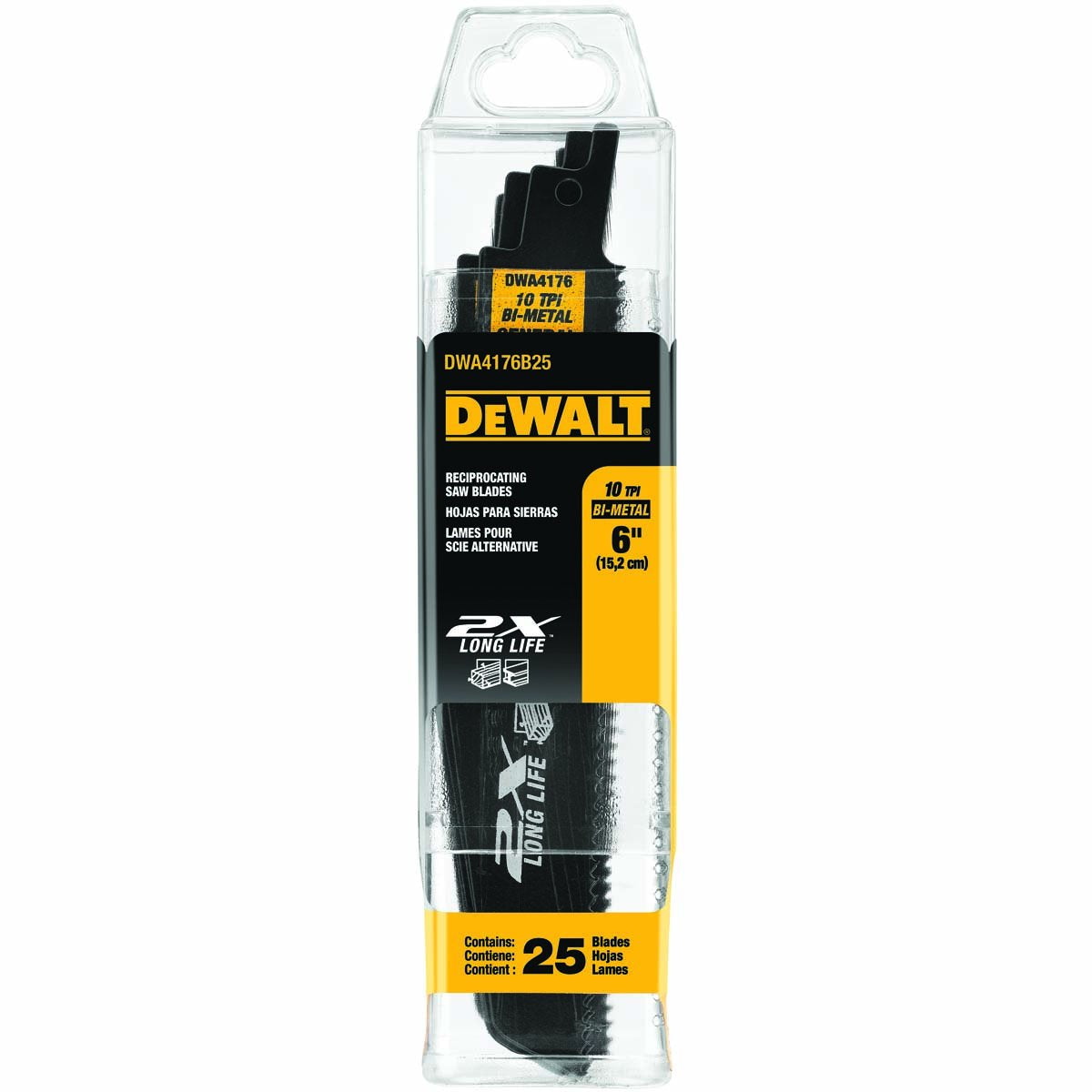 DEWALT Reciprocating Saw Blade Set for Metal Wood Iron, 12 Piece Bi-Metal Increased Durability Blades, with Storage Case (DW4892)