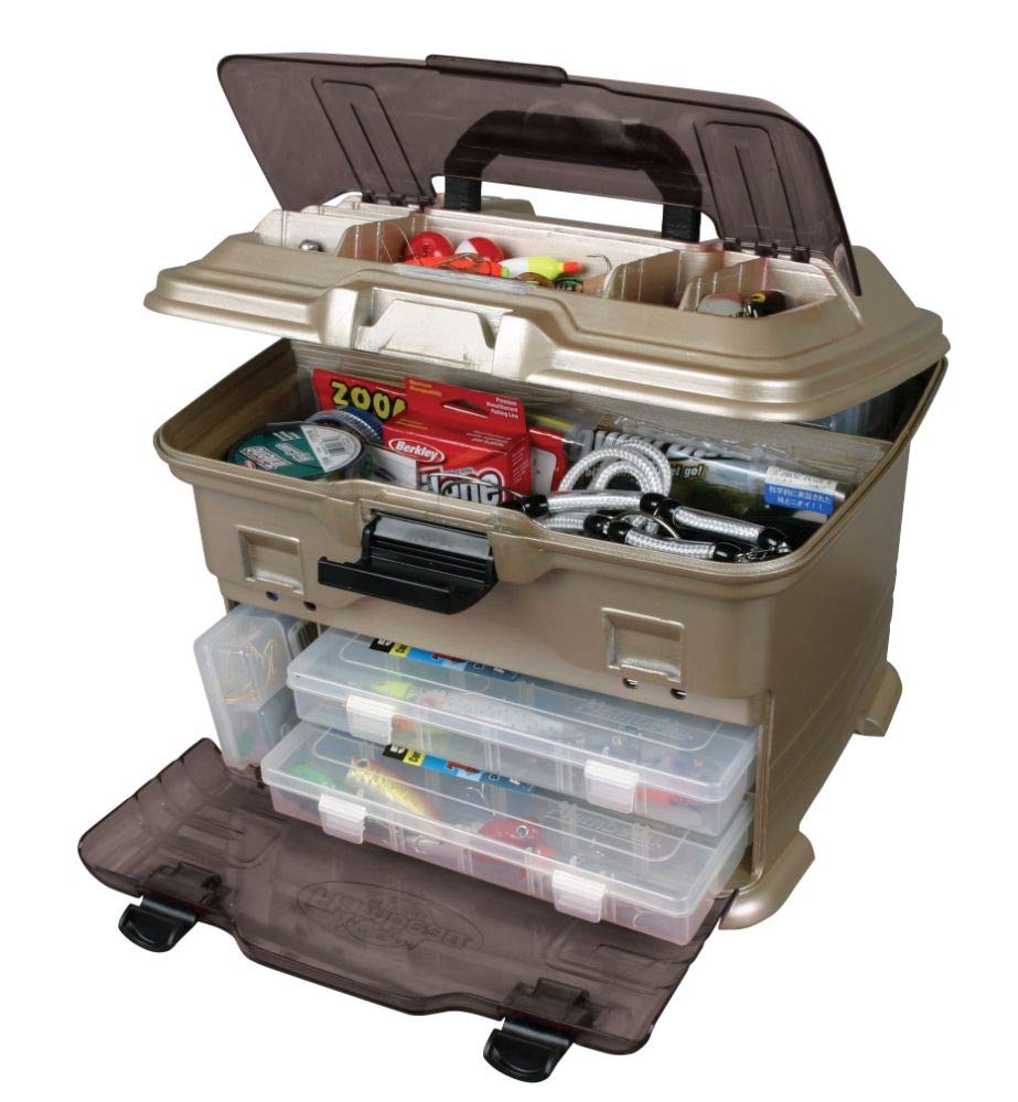 Flambeau Outdoors T4P Pro Multiloader Tackle Box - Portable Fishing Lure Organizer Station With Zerust Anti-RustTechnology, Includes 5 Removable Tuff Tainer Tackle Boxes, White/Orange
