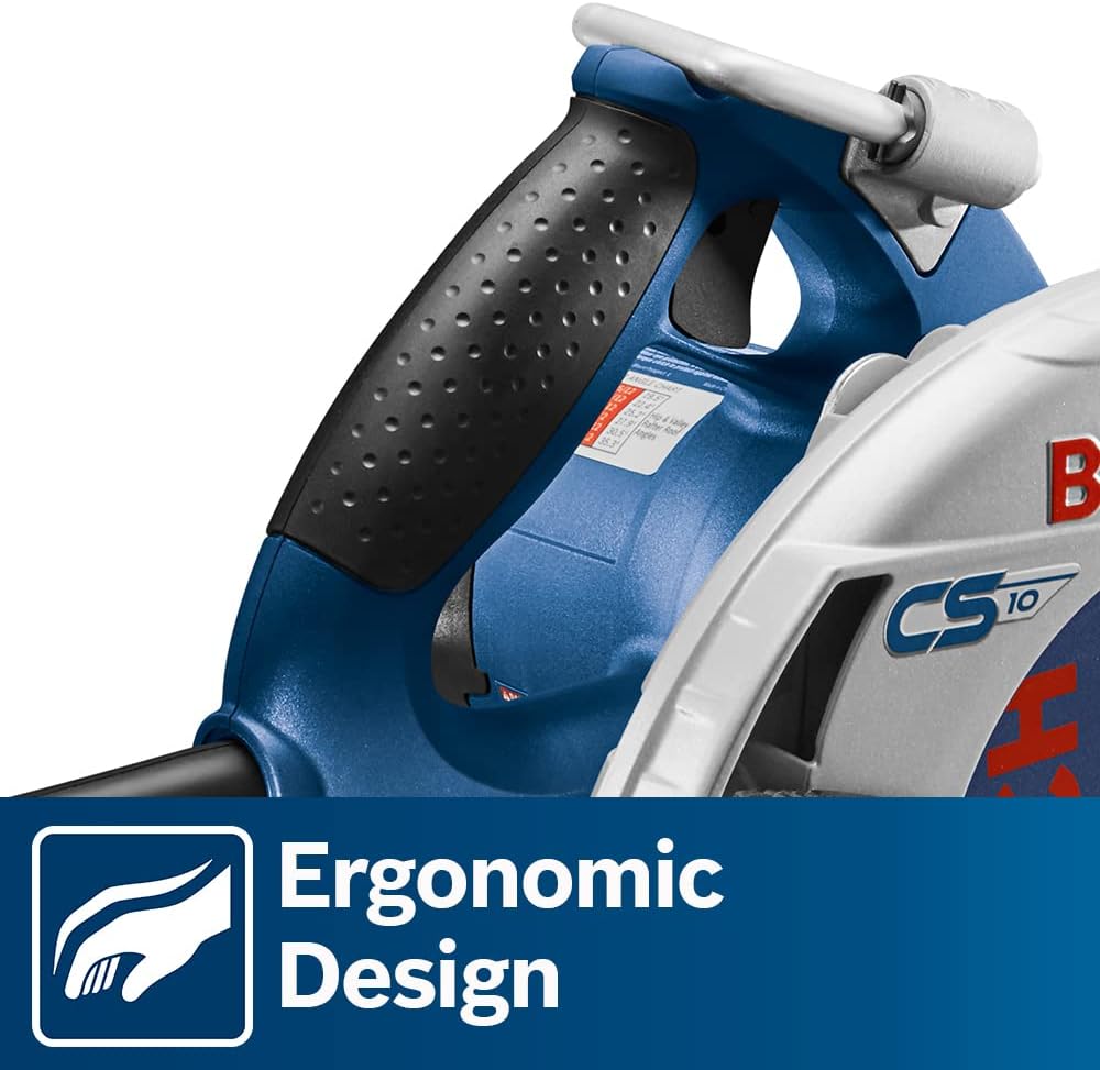 BOSCH CS10 15 Amp Circular Saw 7-1/4 Inch Blade 0-56 Degree Bevel Capacity, 120 Volt