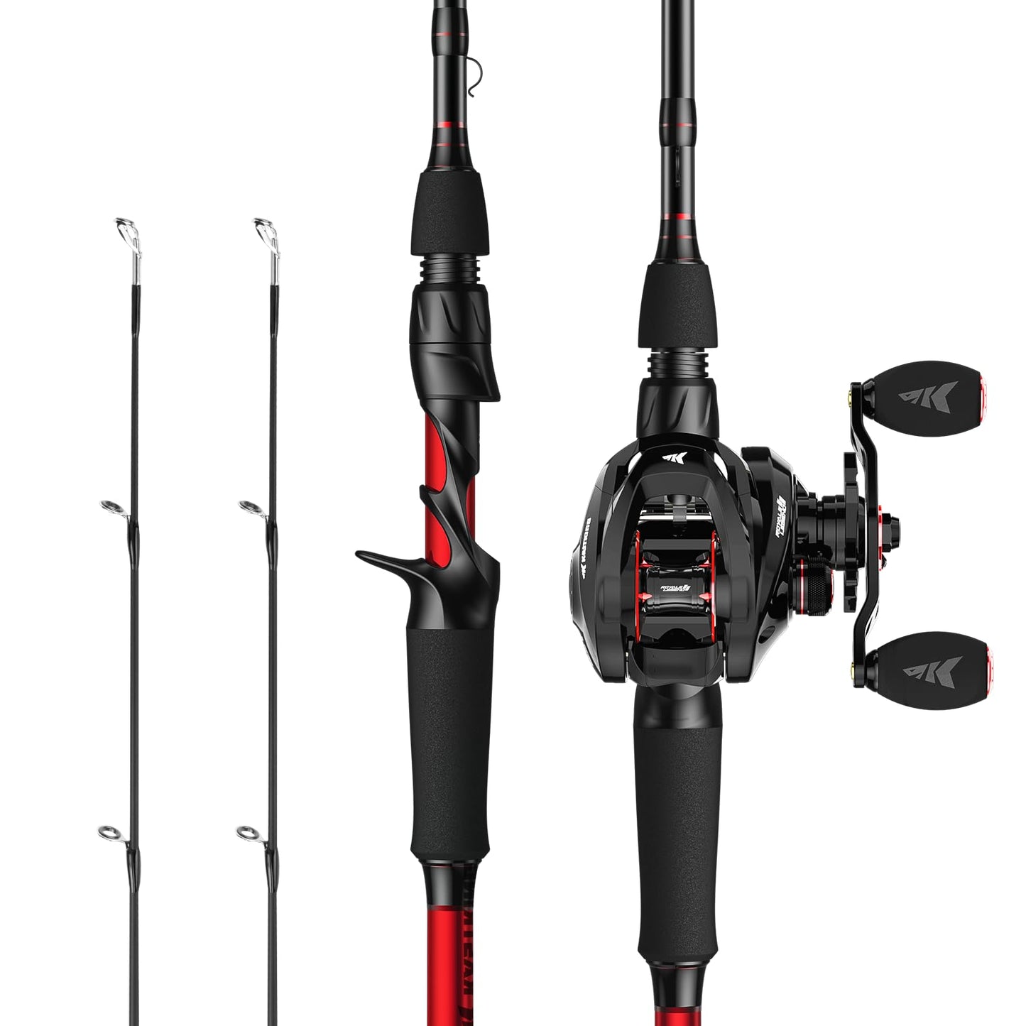 KastKing Royale Legend II Twin Tip Fishing Rod and Reel Combos, Spinning & Casting Combo, IM6 Graphite 2Pc Blanks, Extra Backup Tip Section, Stainless-Steel Guides, KastFlex Technology, EVA Handles