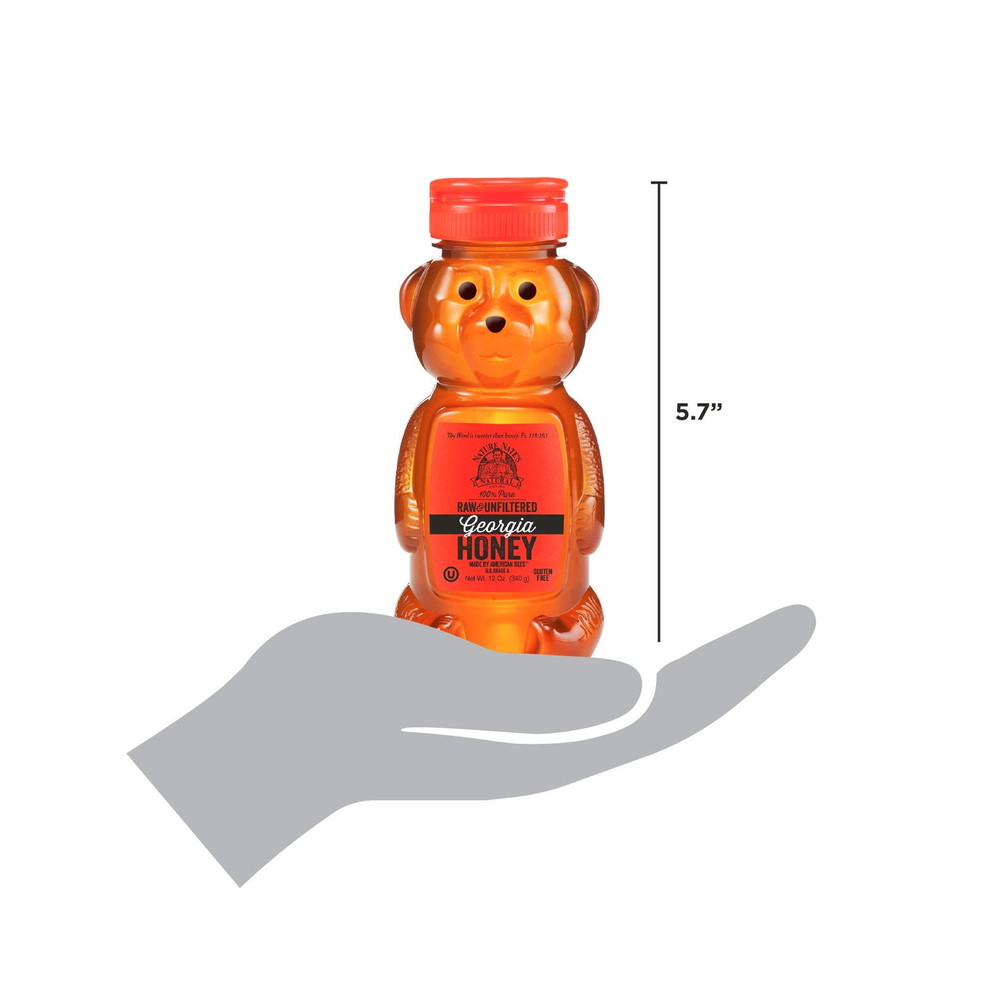 Nate's Georgia 100% Pure, Raw & Unfiltered Honey, 32 oz. Squeeze Bottle - All-natural Sweetener