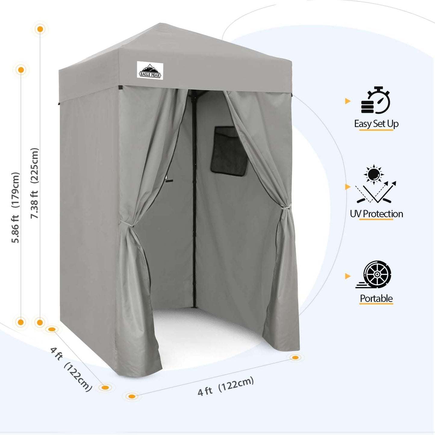 EAGLE PEAK Flex Compact 4x4 Pop-up Canopy Changing Room, Portable Dressing Room, Privacy Changing Tent for Indoor Fashion Photoshoots, Camping, or Pool, Purple