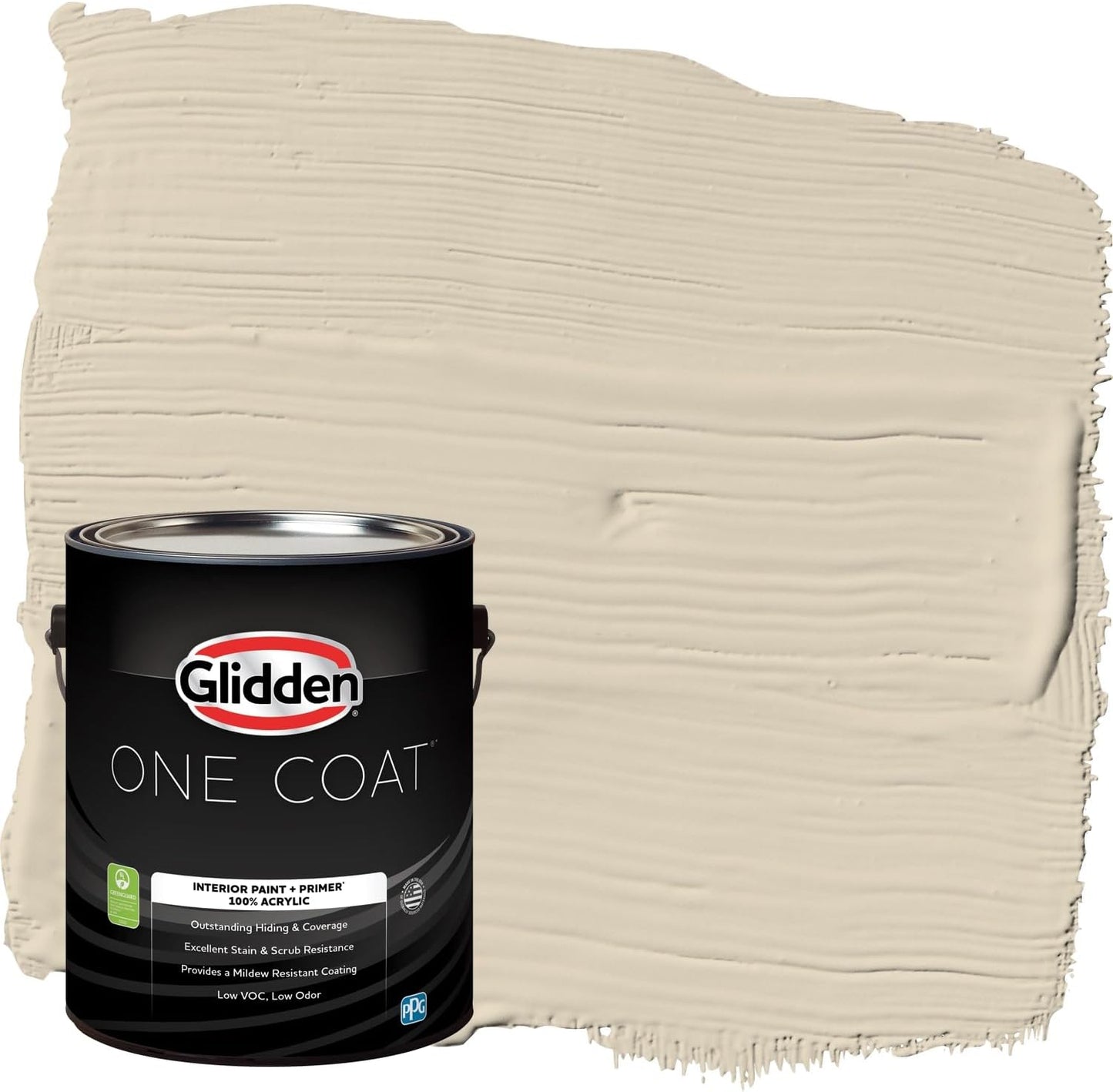 Glidden Interior Paint + Primer: Beige/Toasted Almond, One Coat, Semi-Gloss, 1-Quart