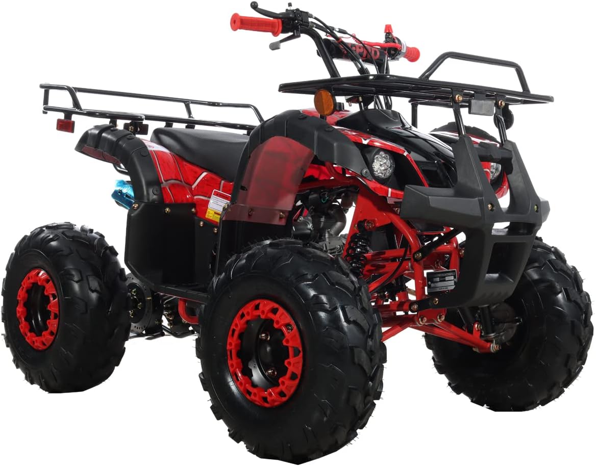X-PRO 125cc ATV with Automatic Transmission w/Reverse, Big 19"/18" Tires! (Spider Red, Factory Package)