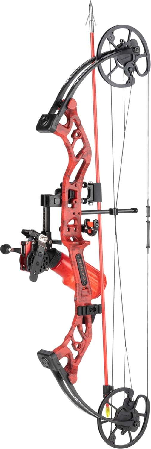 Cajun Bowfishing Sucker Punch Pro Bowfishing Bow, Left Hand, Red