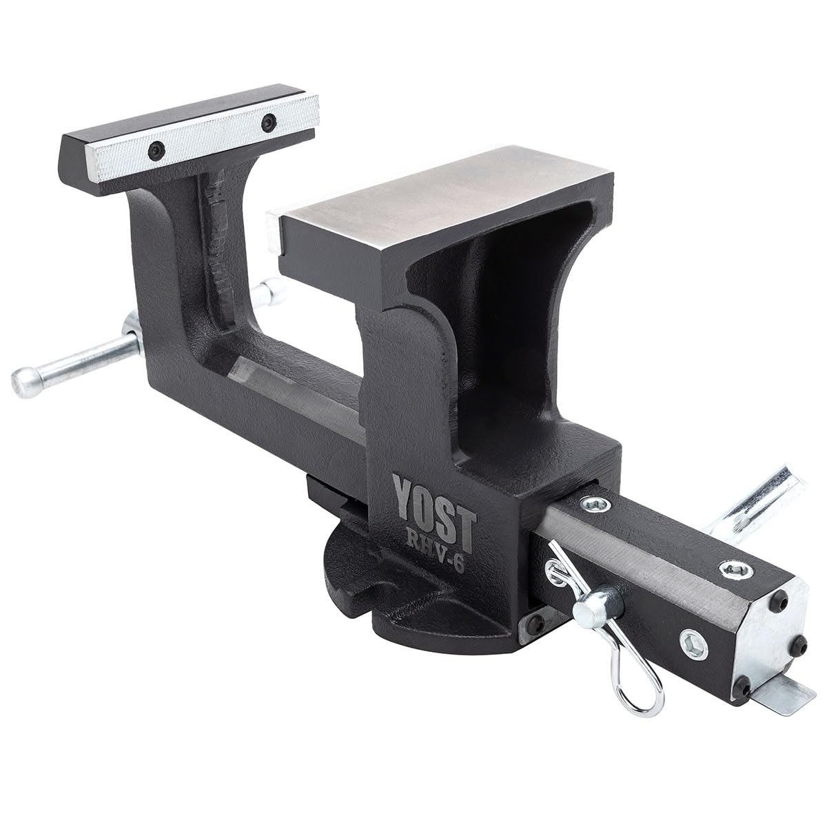Yost HD550-C Heavy Duty 5-1/2 Inch Mechanics Work Bench Vise | Heavy Duty Woodworking & Metal Work Table with Secure Grip Swivel Base | 60,000 PSI Casting Iron Material with Extra-large Anvil Surface
