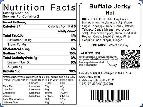 Jerky.com Original Buffalo Jerky 3-Pack - Exotic Jerky High Protein, Gluten-Free, All-Natural Exotic Snack - Premium Wild Game Meat - Perfect for Hiking, Camping, and On-the-Go 1.75oz (Pack of 3)
