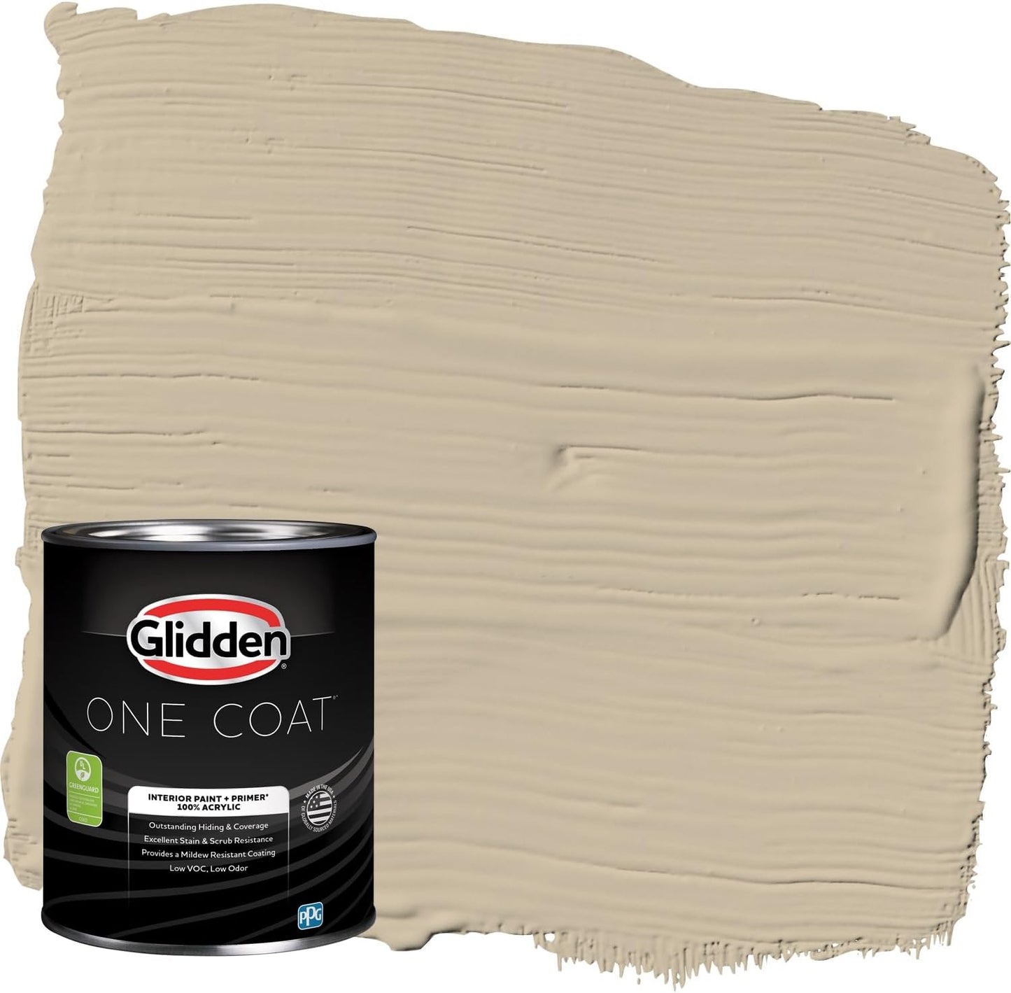 Glidden Interior Paint + Primer: Beige/Toasted Almond, One Coat, Semi-Gloss, 1-Quart