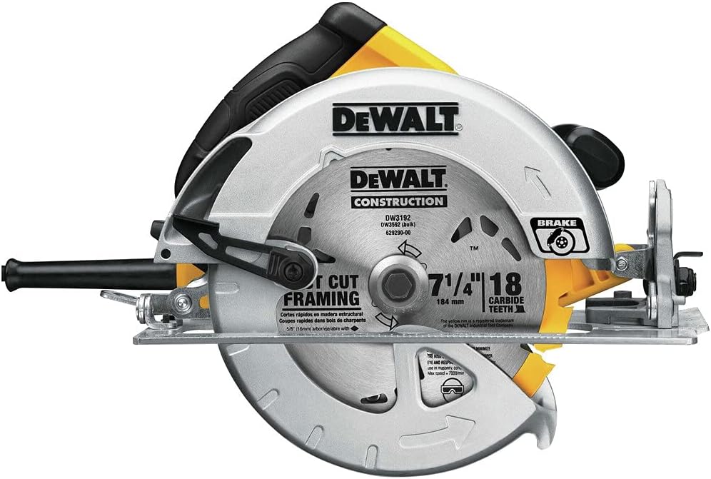 DEWALT Circular Saw, 7-1/4 inch, Pivoting with up to 57 Degree Bevel, Corded (DWE575SB)