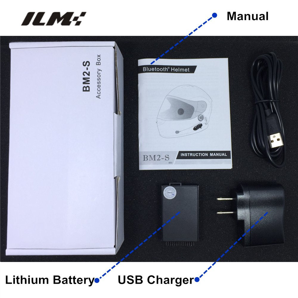 ILM Bluetooth Integrated Modular Flip up Full Face Motorcycle Helmet Sun Shield Mp3 Intercom Model 953/953 PRO
