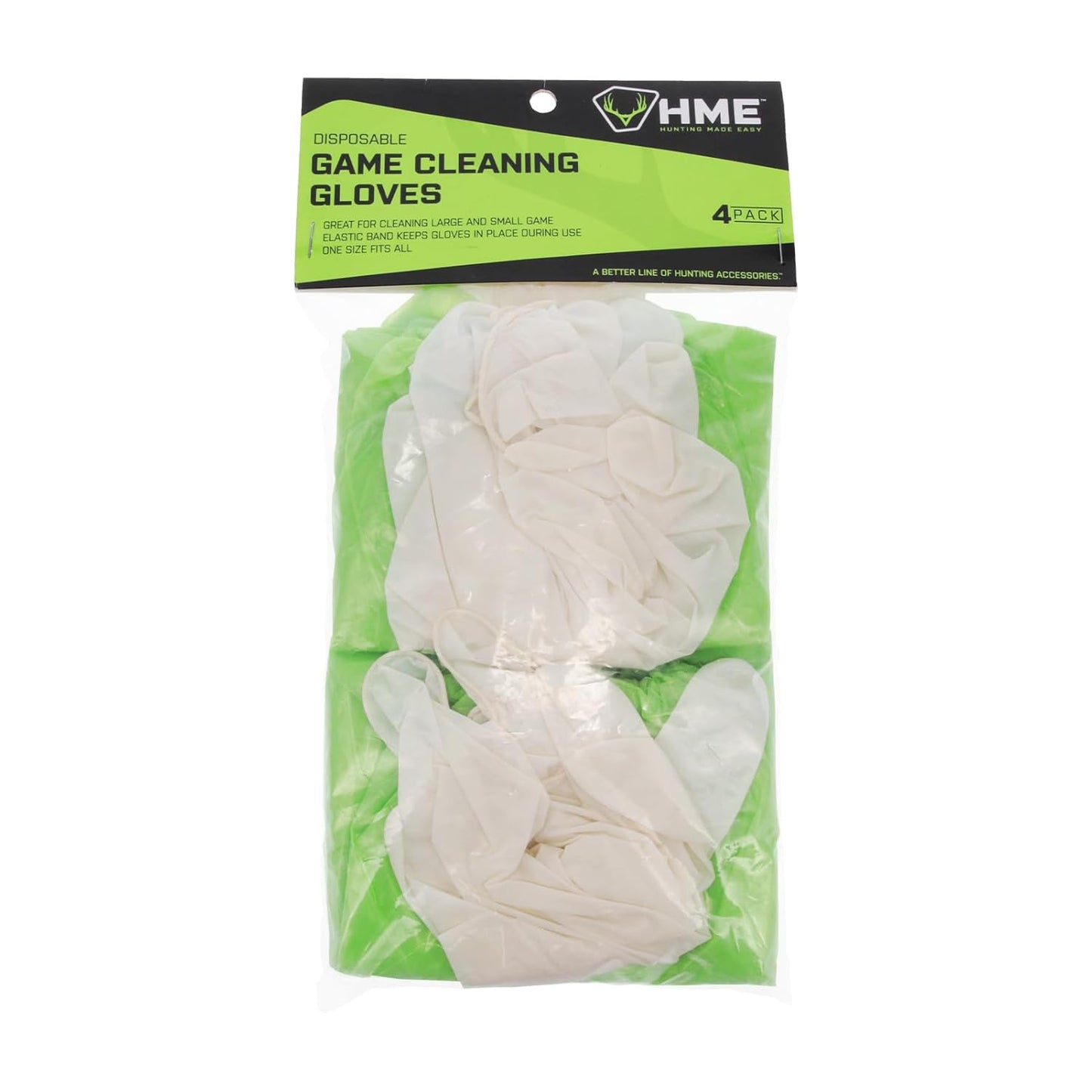 HME Game Cleaning Gloves (Pack of 4) | Disposable Shoulder-Length Field Dressing Gloves with Elastic Bands and Form-Fitting Gloves for Cleaning Large & Small Game