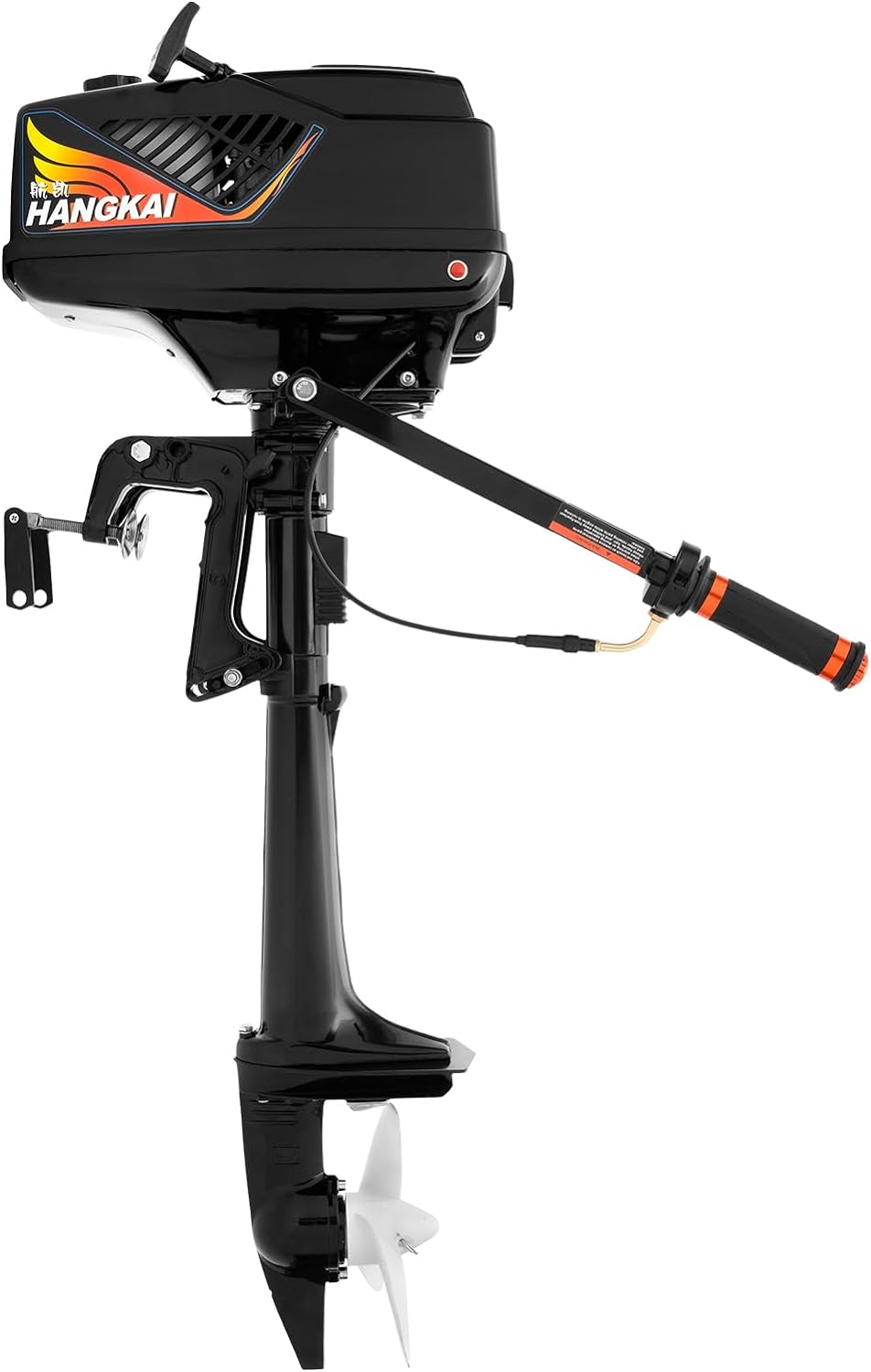 2 Stroke Gas Outboard Motor 3.6HP 55CC Short Shaft Fishing Boat Engine 360° Steering Tiller Control Saltwater Outboard Boat Motor with CDI Water Cooling System for Kayak, Canoe, Dinghy