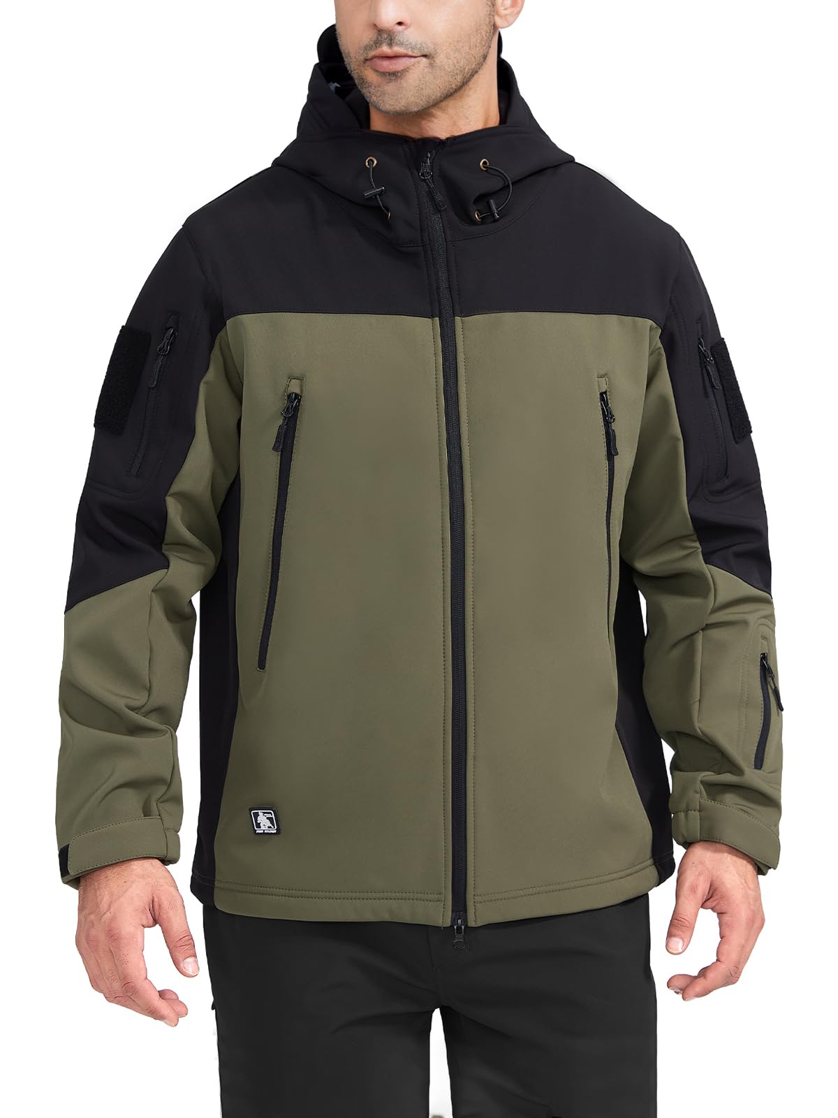 FREE SOLDIER Men's Outdoor Waterproof Soft Shell Hooded Military Tactical Jacket