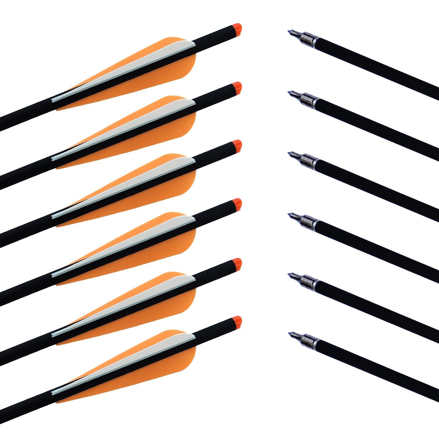 20 22 Inch Crossbow Bolts and Crossbow Broadheads Set Carbon Crossbow Arrows for Hunting and Outdoor Practice, 12pcs Arrows 12pcs Broadheads(24 Pack)