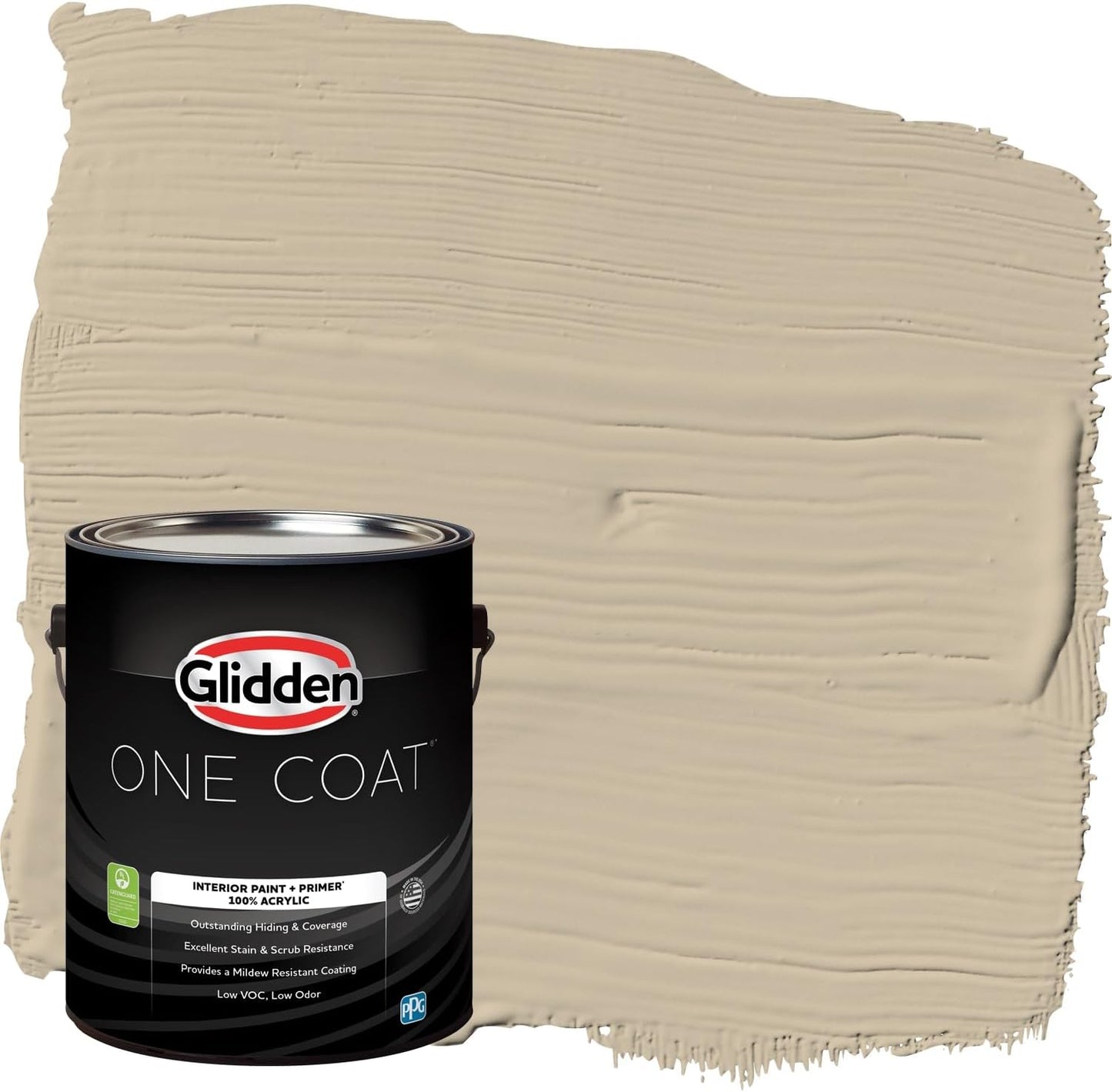 Glidden Interior Paint + Primer: Beige/Toasted Almond, One Coat, Semi-Gloss, 1-Quart