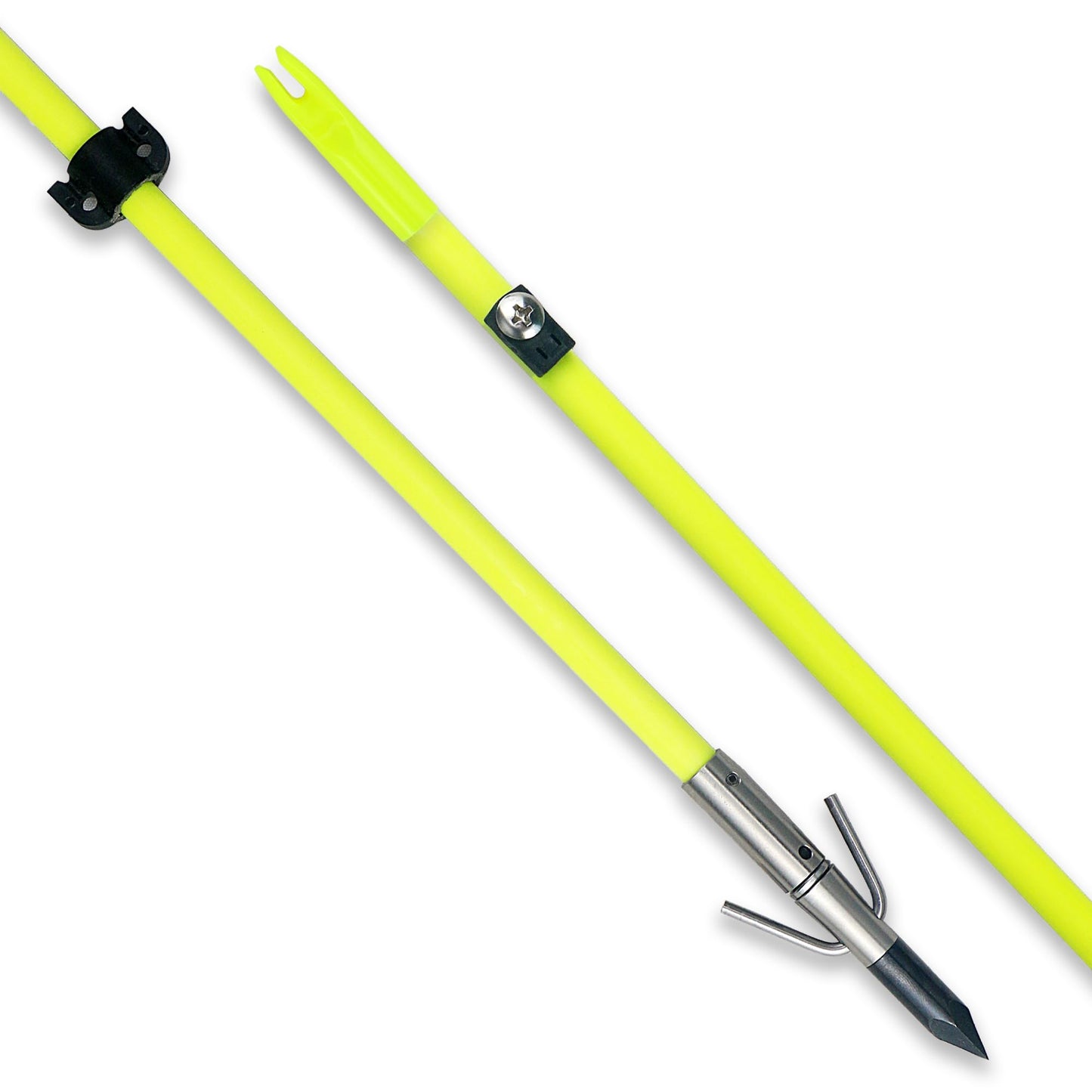 34inch Bowfishing Arrows Solid Fiberglass Shaft with Broadhead for Compound Bow and Recurve Bow Fishing Arrow Archery and Hunting (Pack of 6)