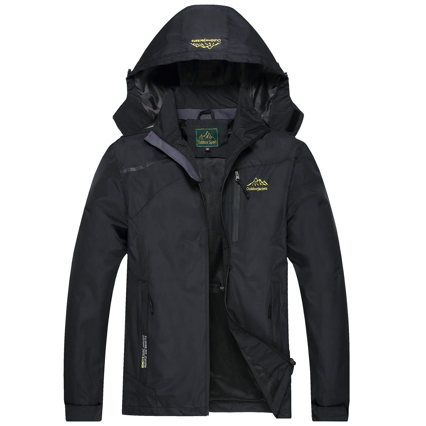 GIISAM Mens Windproof Jacket Waterproof Lightweight Mountain Sport Jacket for Men Hooded Windbreaker Raincoat