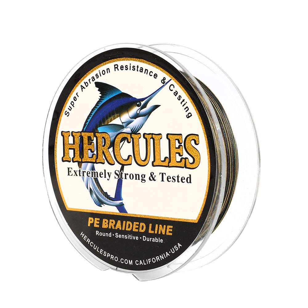HERCULES Cost-Effective Super Cast 8 Strands Braided Fishing Line 10LB to 300LB Test for Salt-Water,109/328/547/1094 Yards(100M/300M/500M/1000M),Diam.#0.12MM-1.2MM,Hi-Grade Performance,Variety Colors