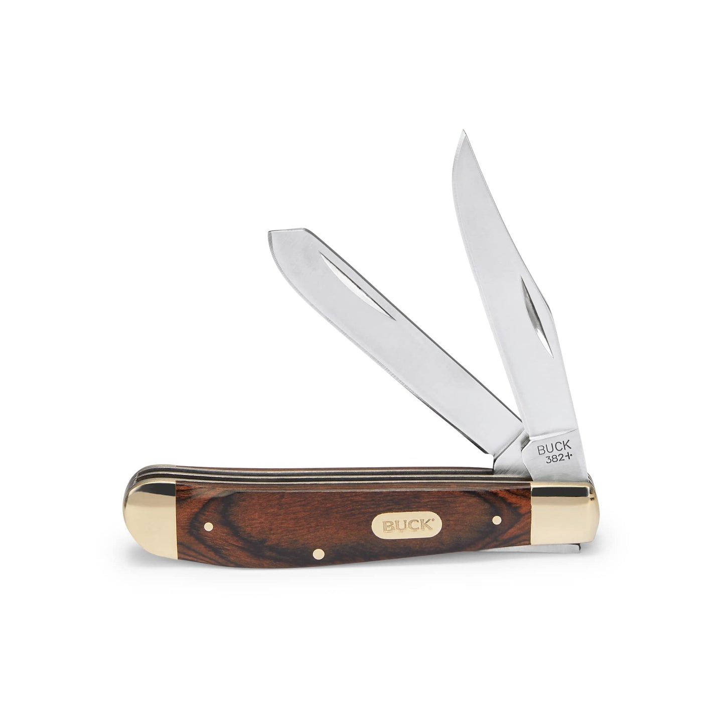 Buck Knives 382 Trapper 2-Blade Folding Pocket Knife with Wood Handle