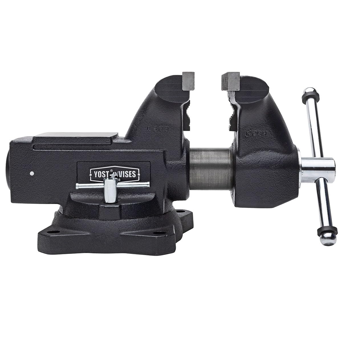 Yost HD550-C Heavy Duty 5-1/2 Inch Mechanics Work Bench Vise | Heavy Duty Woodworking & Metal Work Table with Secure Grip Swivel Base | 60,000 PSI Casting Iron Material with Extra-large Anvil Surface