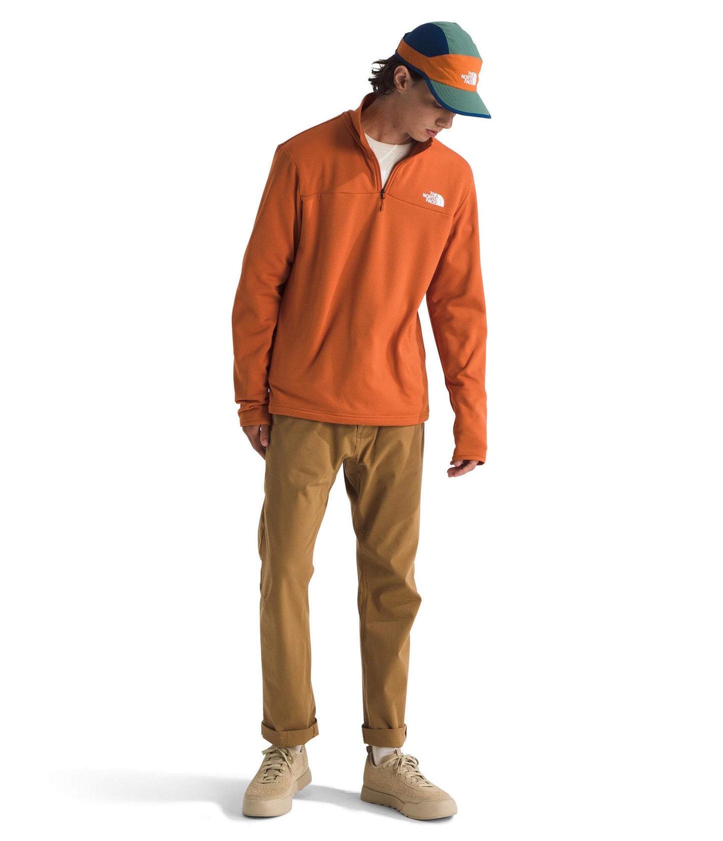 THE NORTH FACE Men's Cedar Trail Grid Fleece Quarter Zip Jacket | Cold Weather Top With Durable, Reinforced Bindings