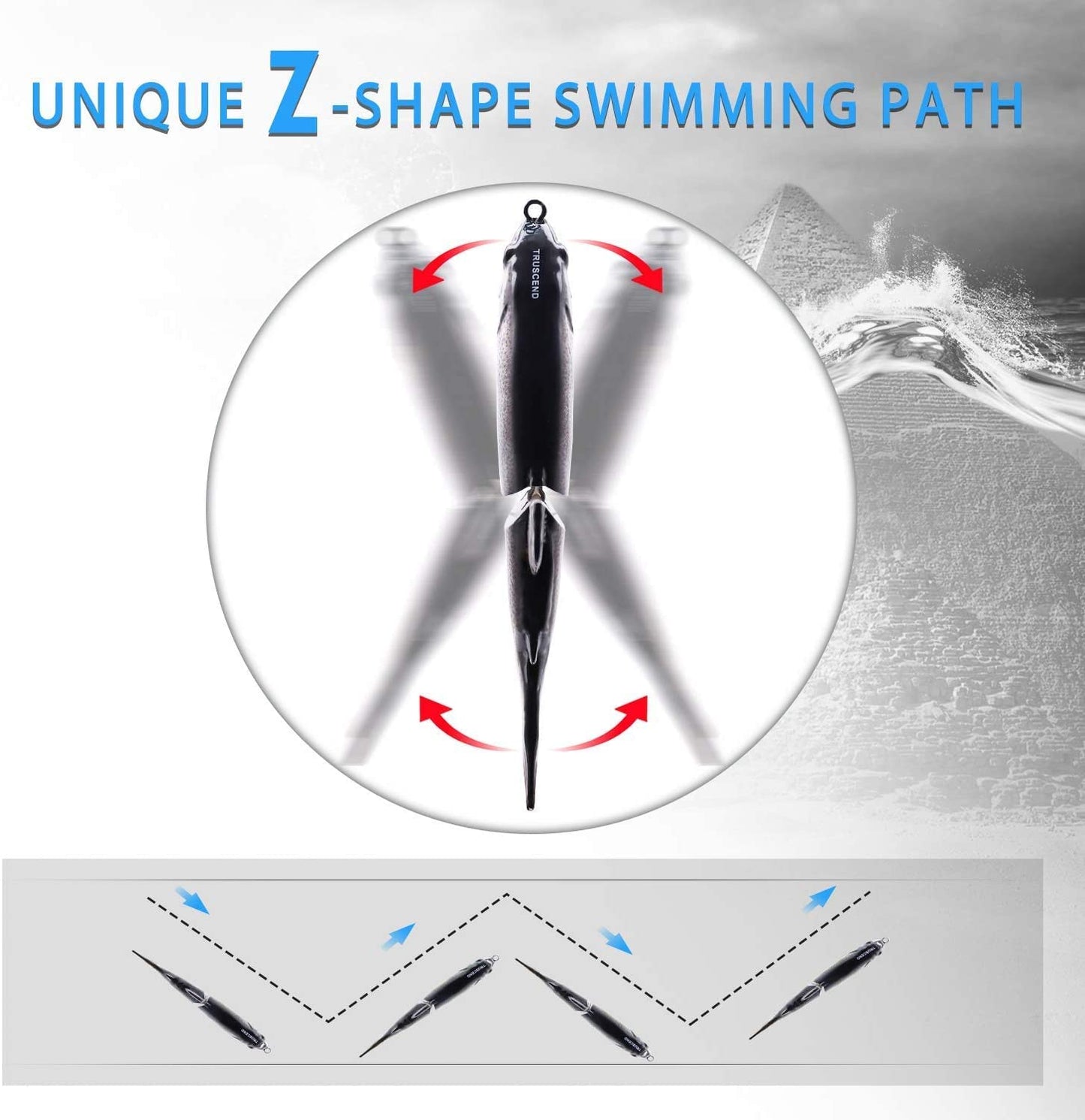 TRUSCEND Swimmax for Freshwater and Saltwater, Lifelike Fishing Lures for Bass Trout Crappie Walleye Pike Bluegill Salmon, Swimbait for Bass Fishing, Amazing Fishing Gear Gifts for Family Fishing