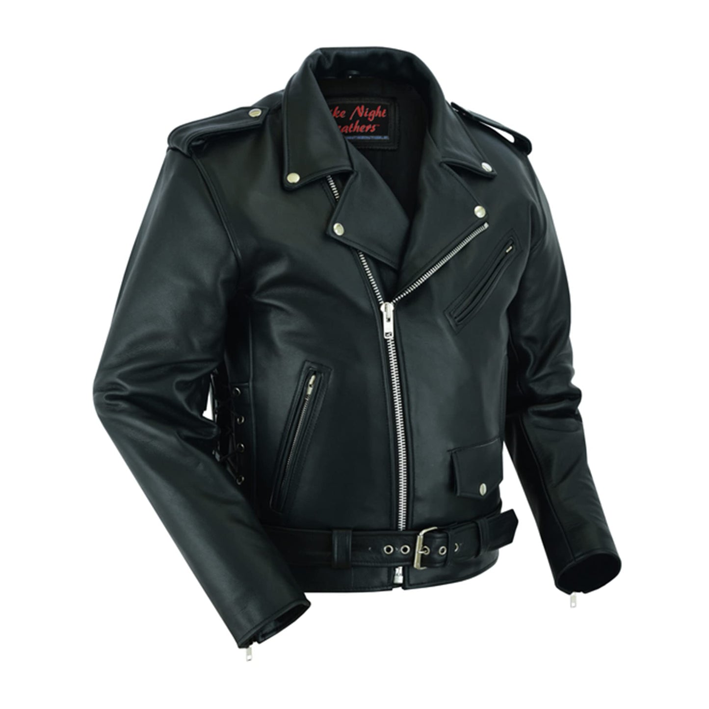 Daniel Smart Men Motorcycle Leather Jacket Black Economy Biker Leather Jacket with inside inside