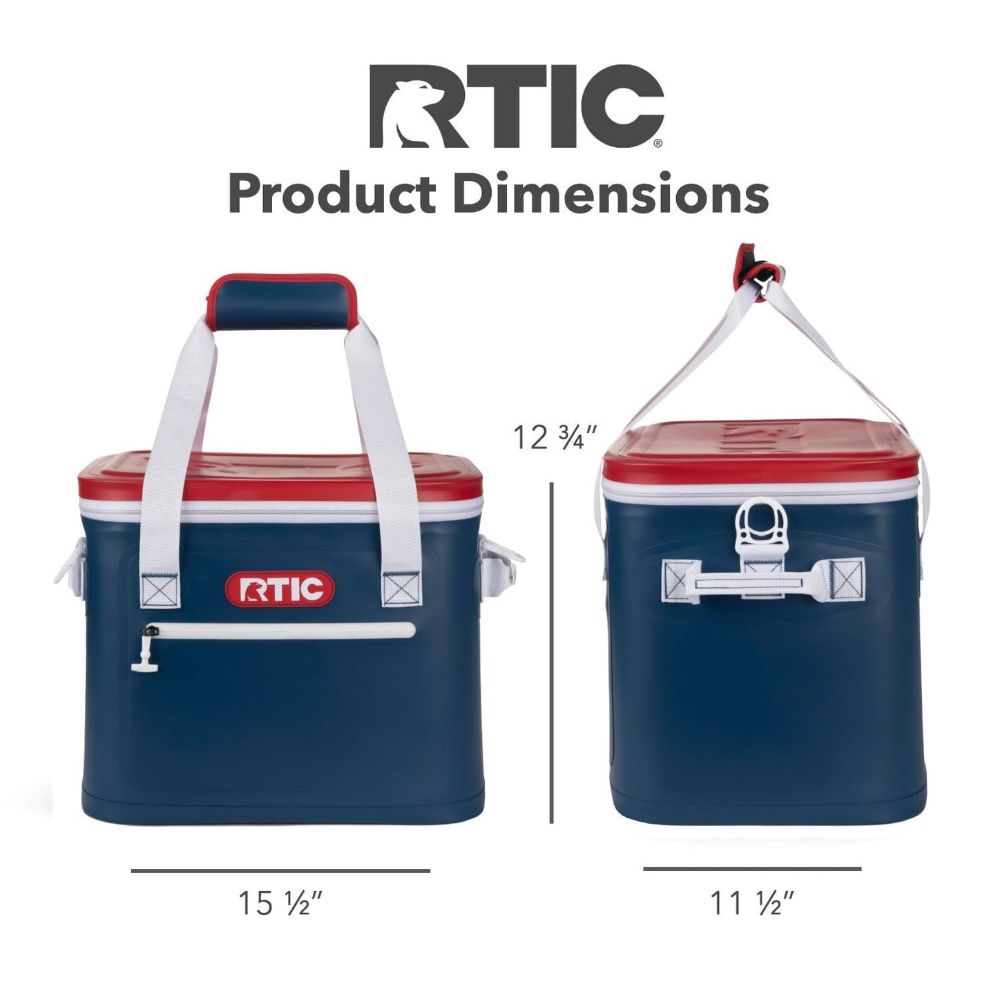 RTIC Ultra-Tough Soft Cooler 30 Can, Insulated Bag Portable Ice Chest Box for Lunch, Beach, Drink, Beverage, Travel, Camping, Picnic, Car, Trips, Floating Cooler Leak-Proof with Zipper