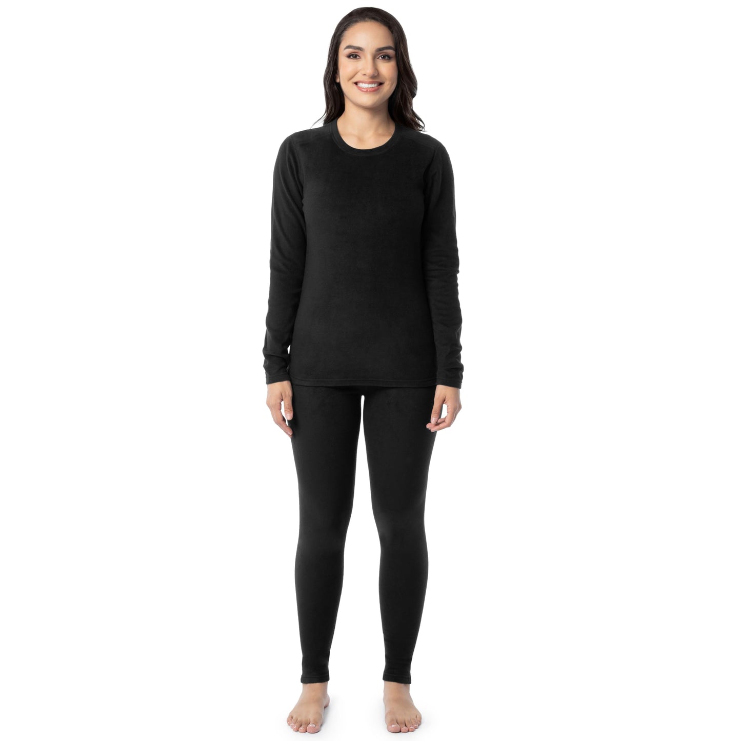 Fruit of the Loom Women's Stretch Fleece Lined Thermal Long Johns Underwear Set