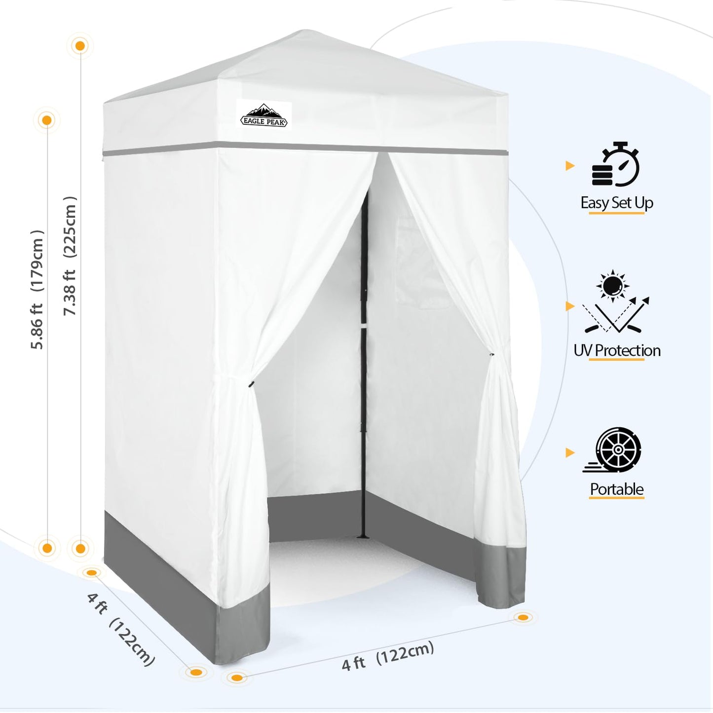 EAGLE PEAK Flex Compact 4x4 Pop-up Canopy Changing Room, Portable Dressing Room, Privacy Changing Tent for Indoor Fashion Photoshoots, Camping, or Pool, Purple