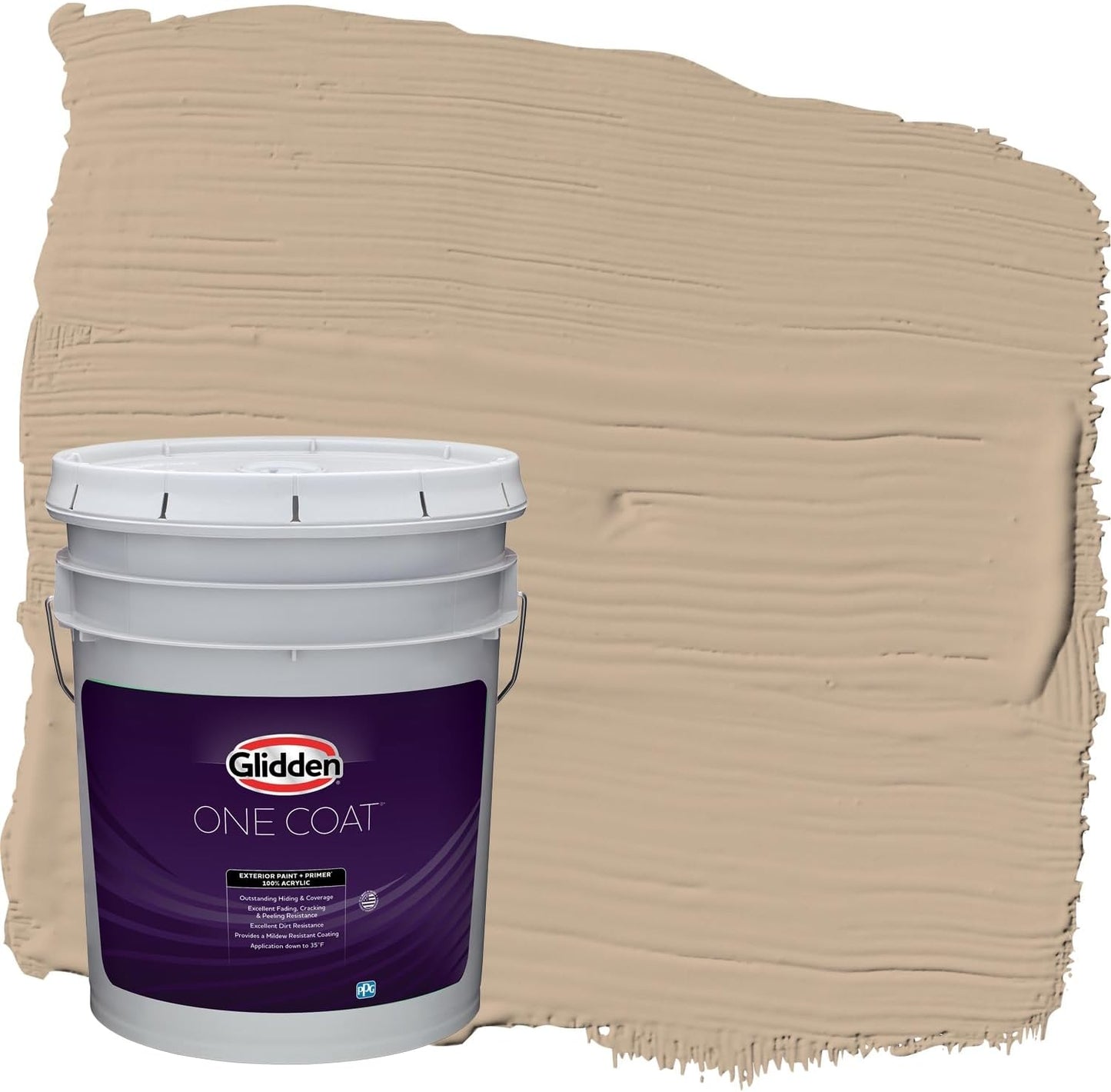 Glidden Exterior Paint + Primer: Beige/Pony Tail, One Coat, Semi-Gloss, 1-Gallon