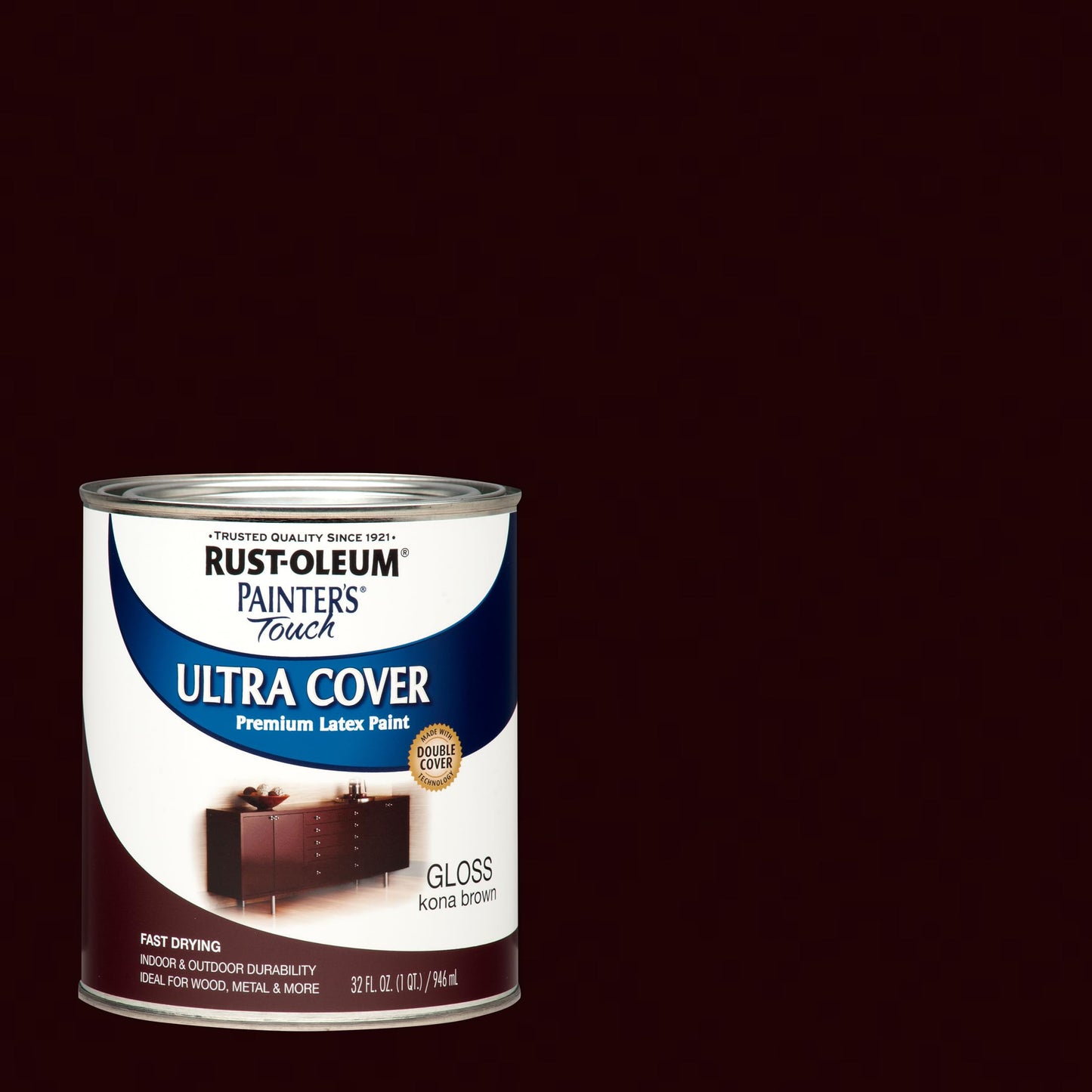Rust-Oleum 1976502 Painter's Touch Latex Paint, Flat Black 32 Fl Oz, 1 Quarts, (Pack of 1)