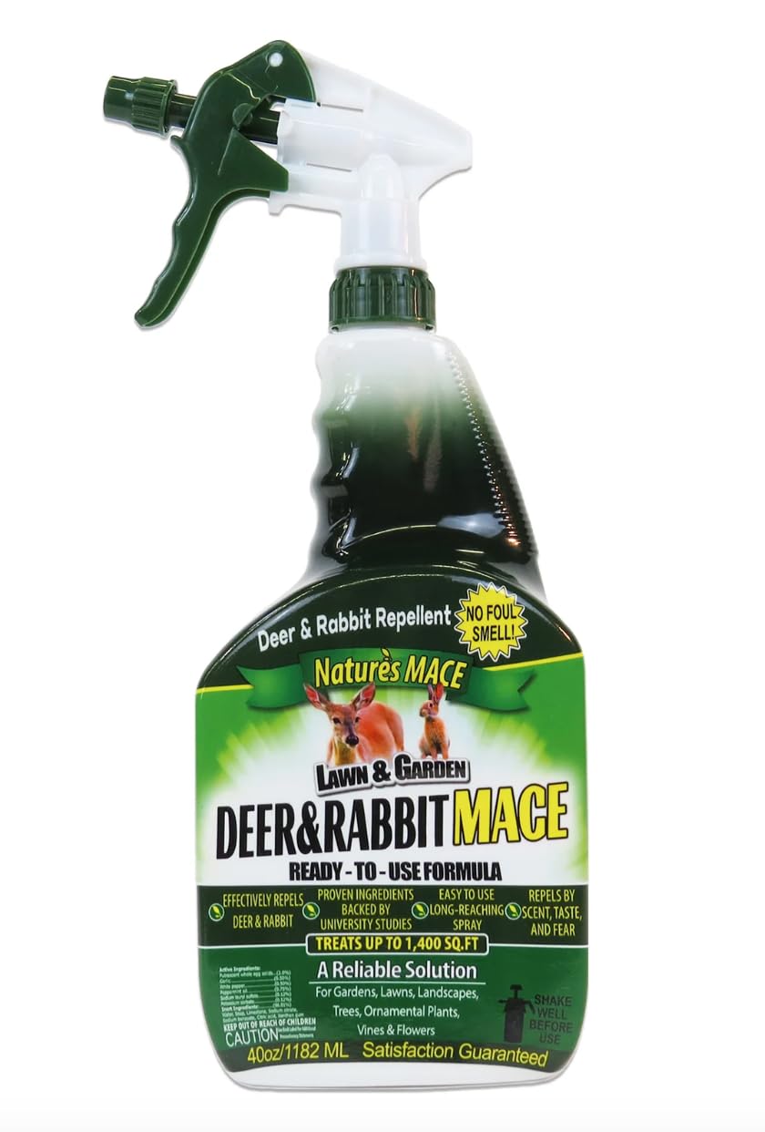 Nature's MACE Deer and Rabbit Repellent 5 Gal Concentrate, Covers 10 Acres,Repel Deer from Your Home & Garden, Safe to use Around Children, Plants & Produce, Protect Your Garden Instantly