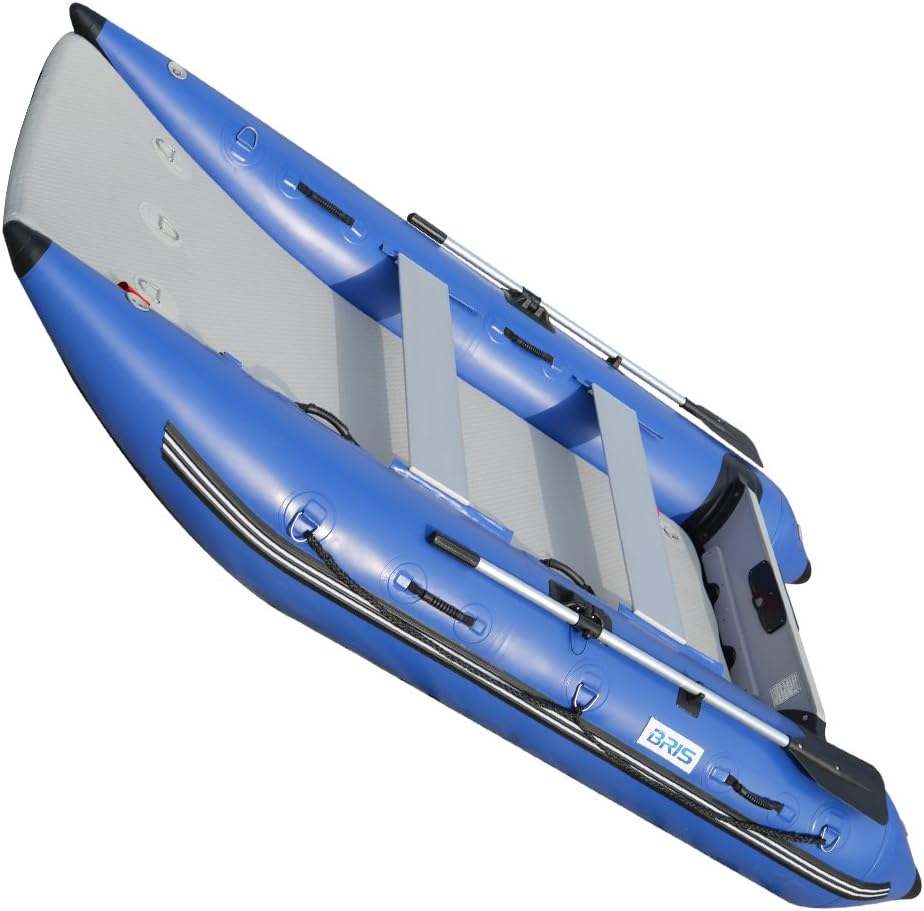 BRIS 11 ft Inflatable Catamaran Inflatable Boat Inflatable Dinghy Mini Cat Boat Blue
